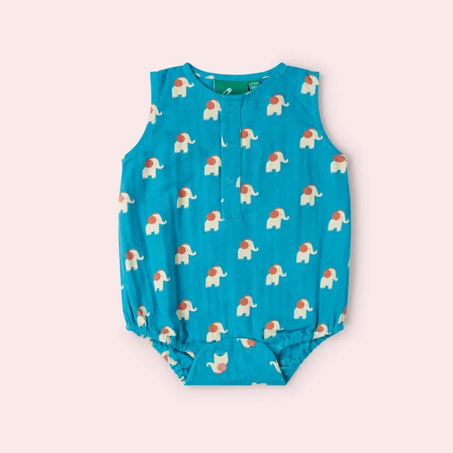 Little Green Radicals pagliaccetto elefante cotone bio 03-06 mesi