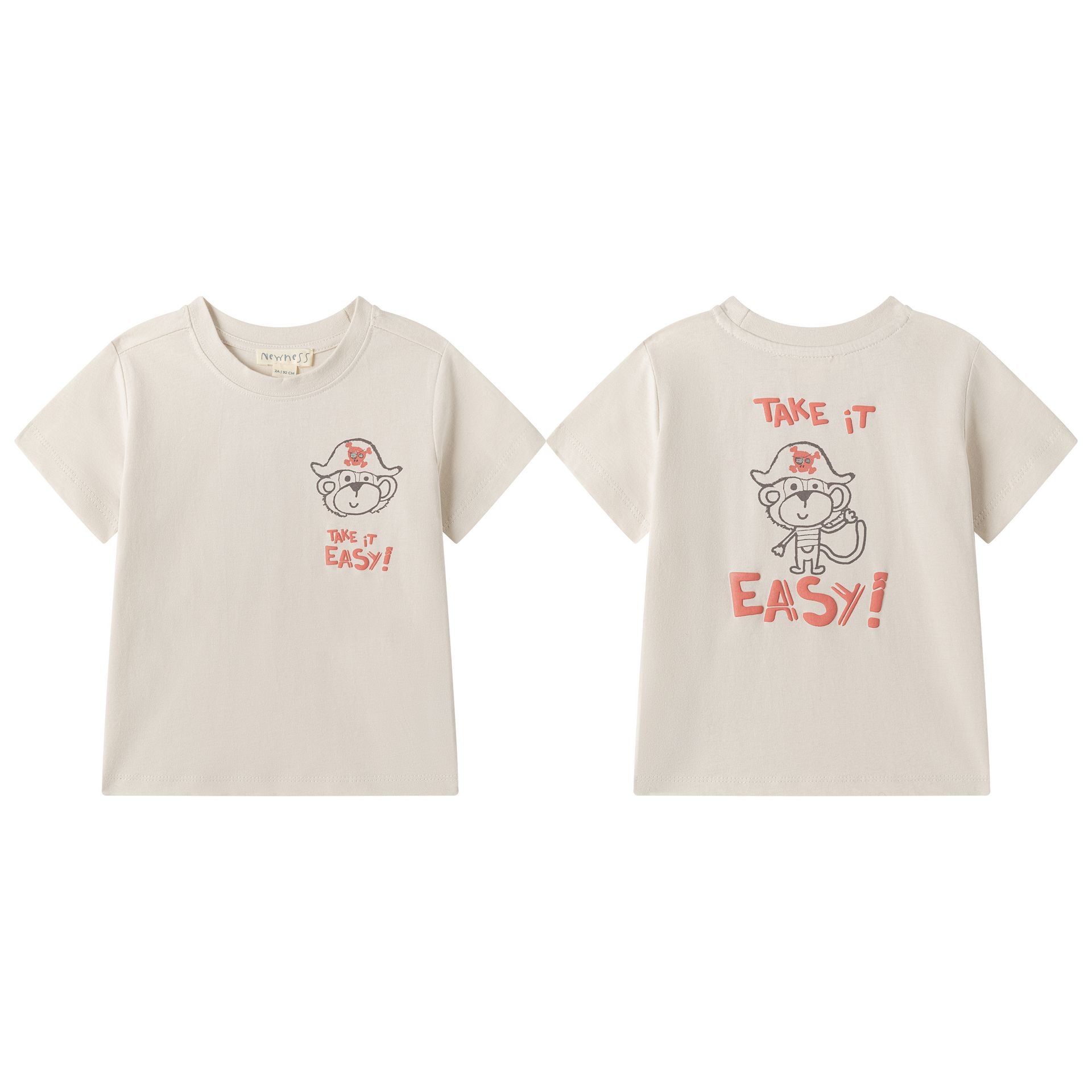 Newness t-shirt scimmia bambino 2 anni 92 cm cotone