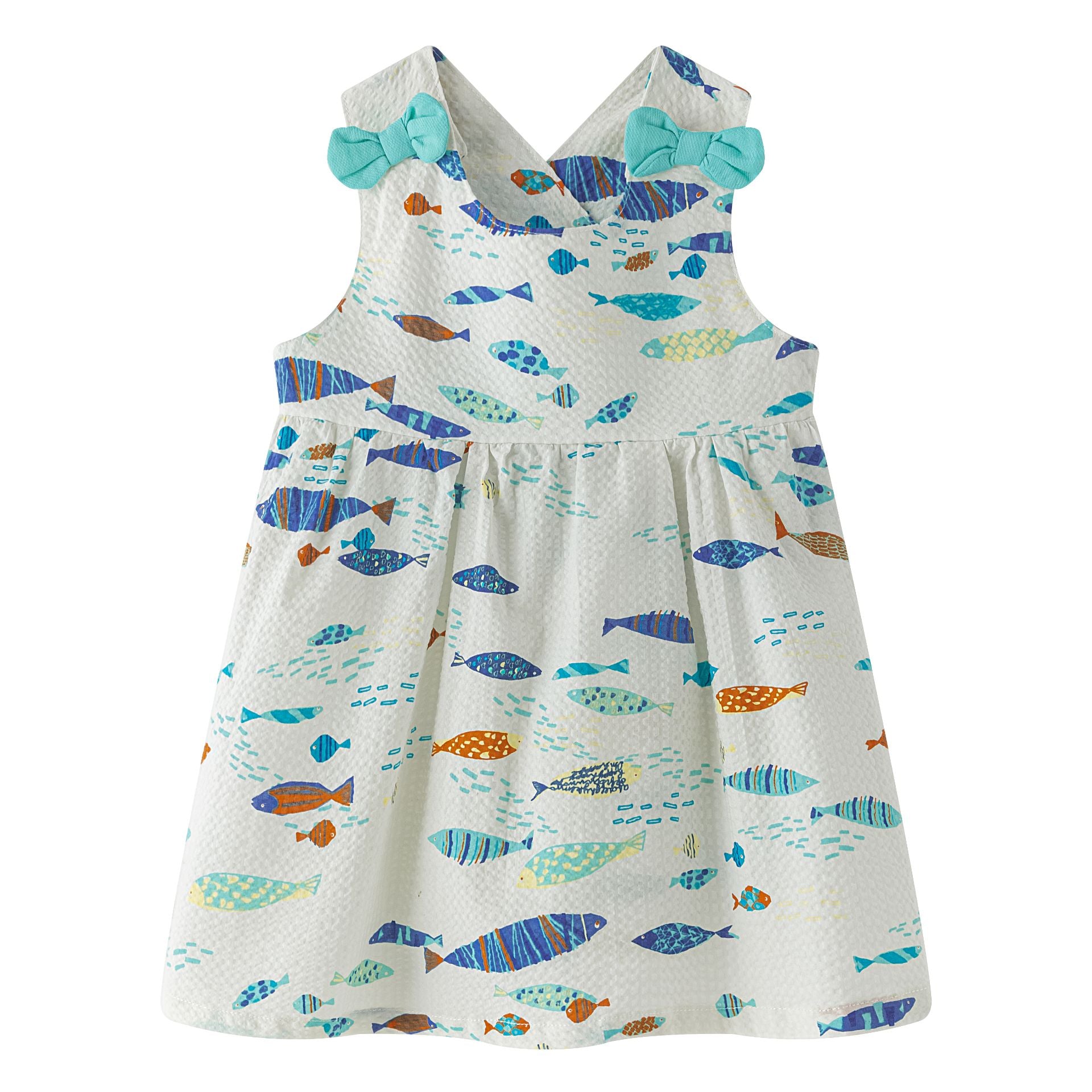 NEWNESS Pesciolini Vestito Bimba Cotone 12-18 Mesi