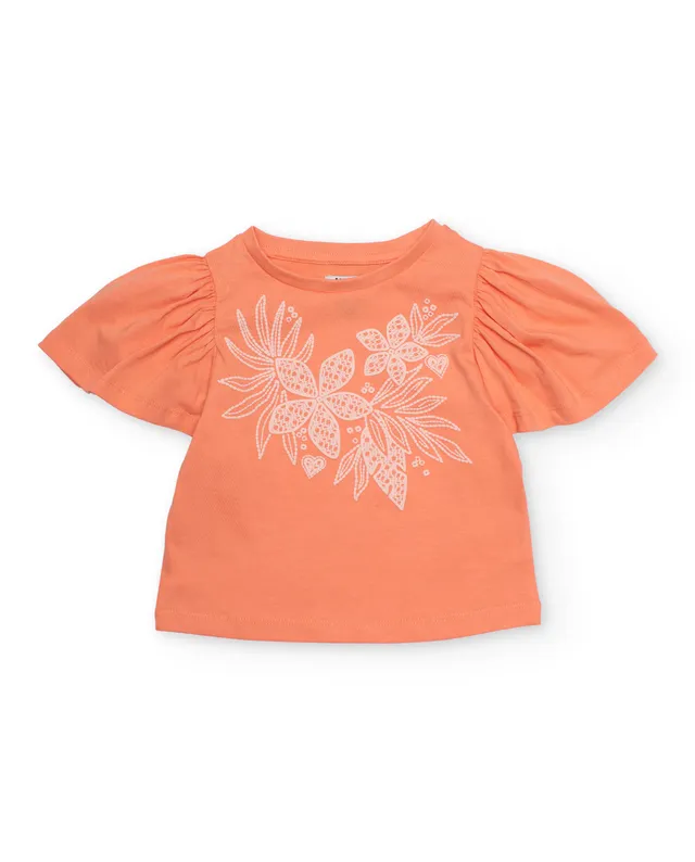 TucTuc Magliette t-shirt bambina arancione floreale