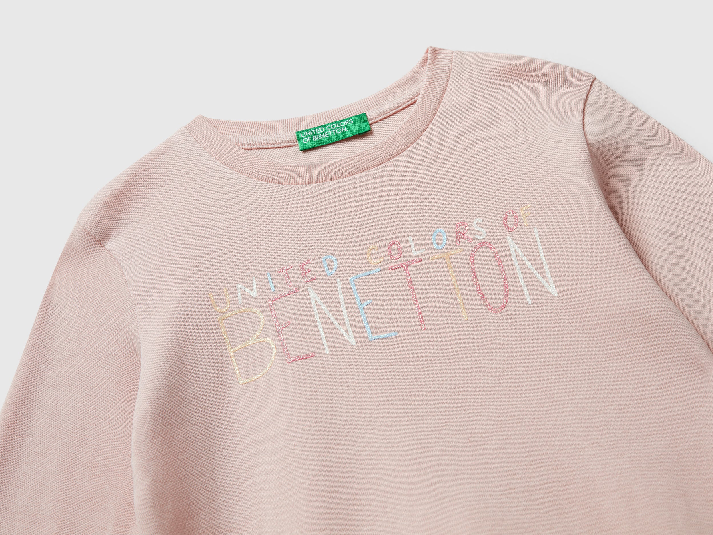 United Colors of Benetton maglietta logo glitter cotone 104