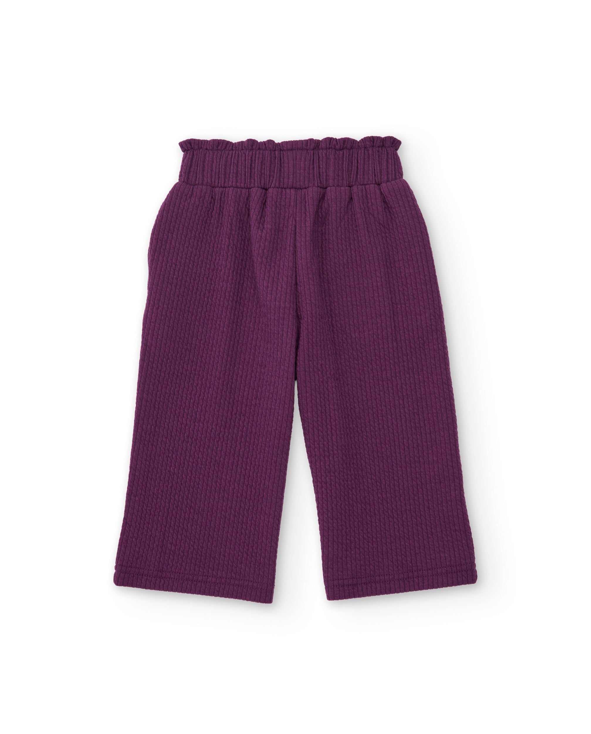 TucTuc Pantaloni coste bambina viola vita elastica 6 mesi
