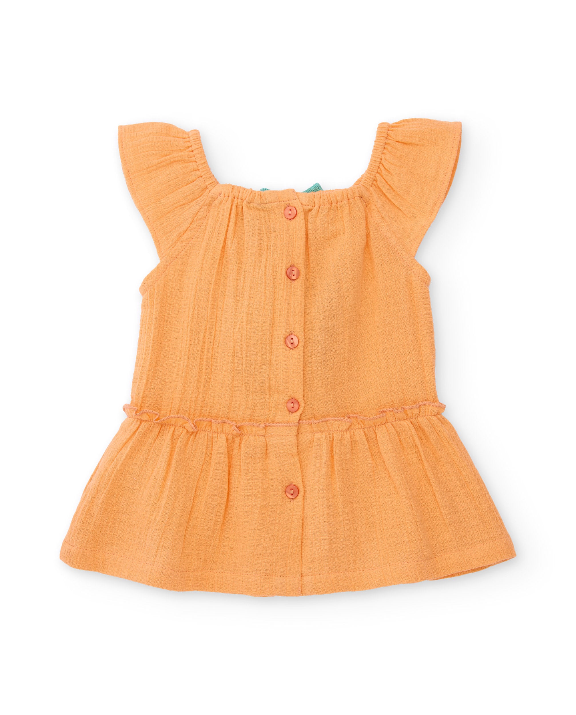 TucTuc Vestiti vestito neonato arancione volant con culottina