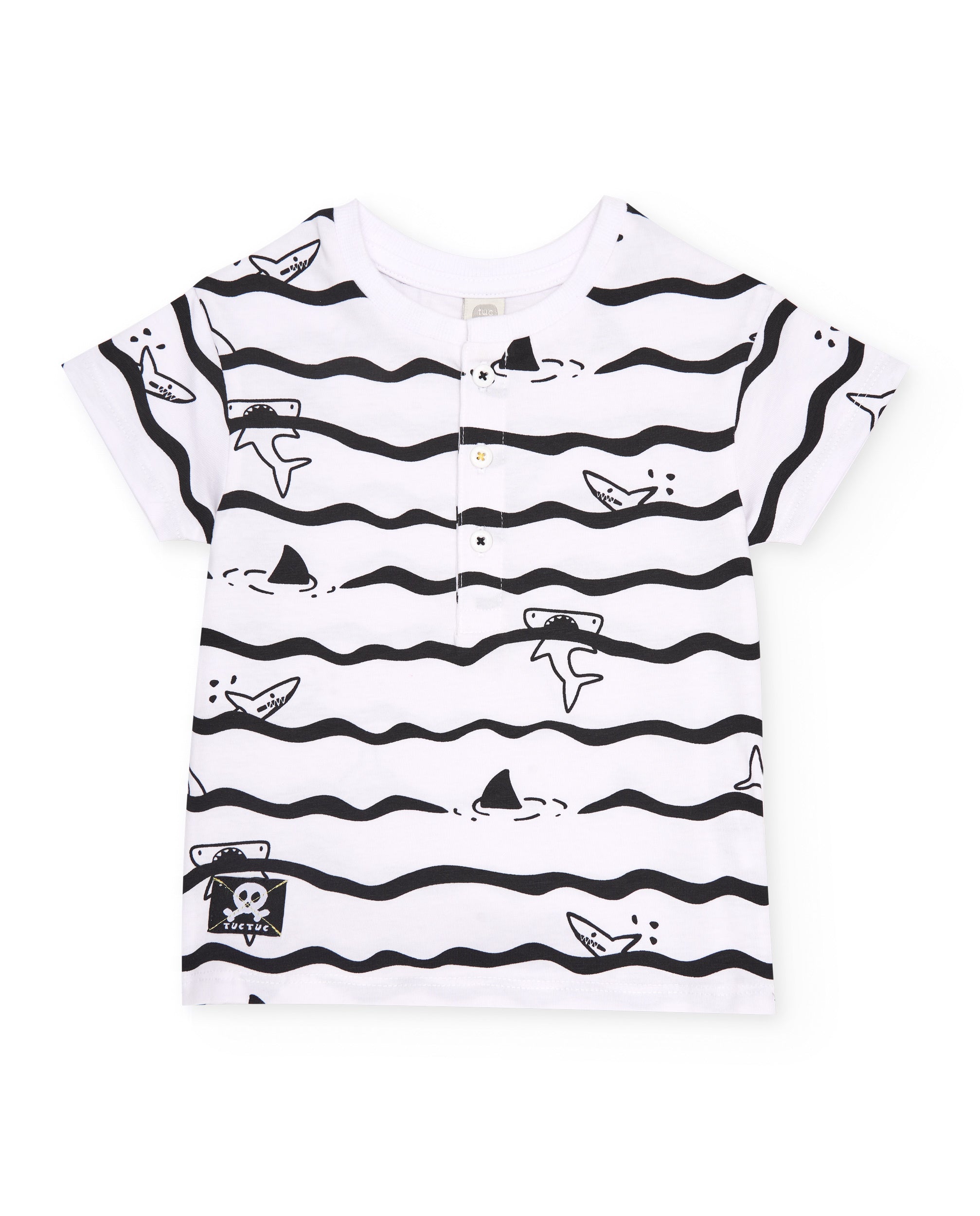 TucTuc Magliette T-shirt Squali Maglietta Bimbo Bianca Squali