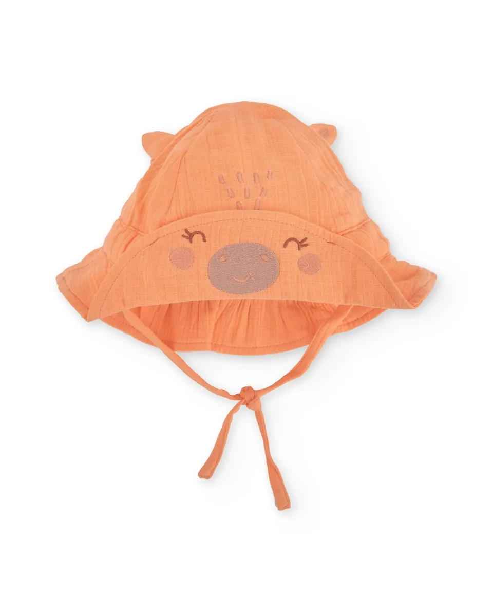 TucTuc Accessori cappellino neonata arancione animaletto