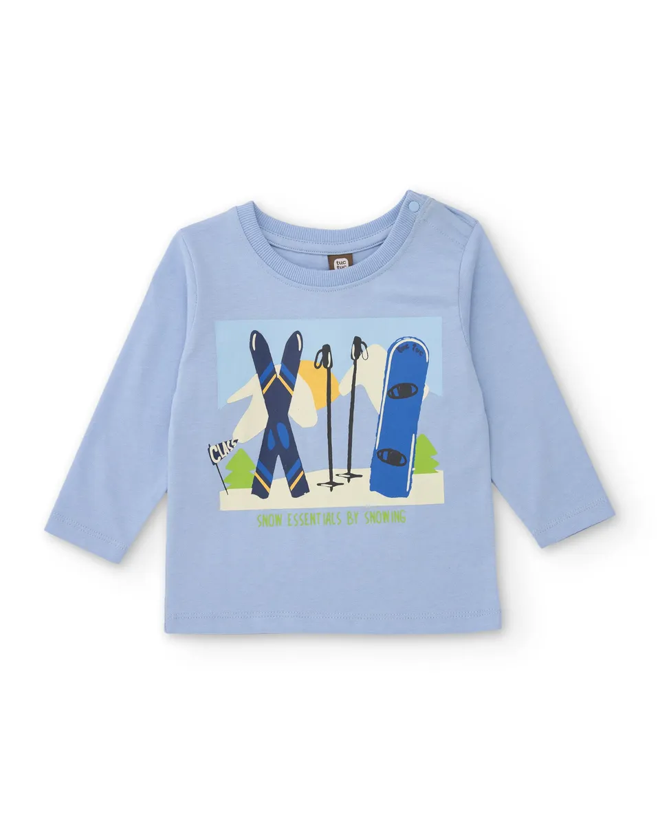 TucTuc Magliette maglia bambino azzurro sci maniche lunghe 2A