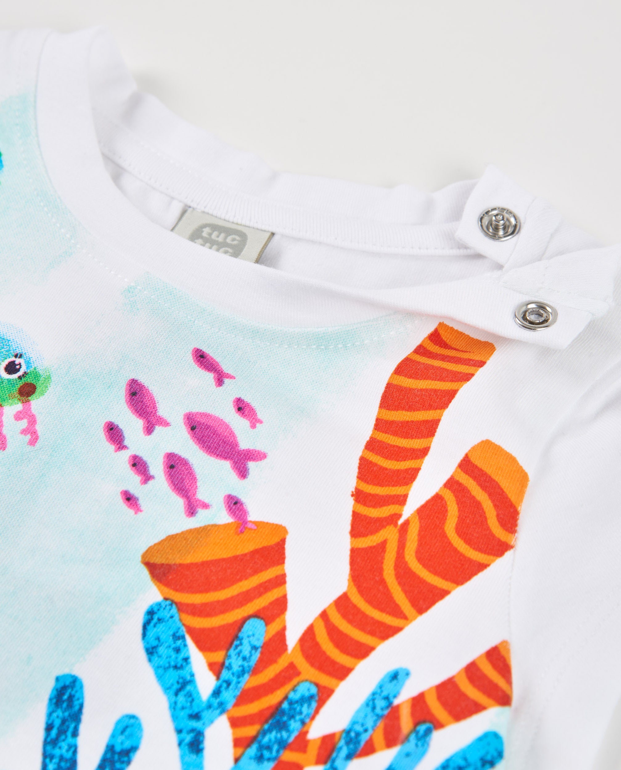 TucTuc Magliette T-Shirt Bambina Bianco Stampa Mare
