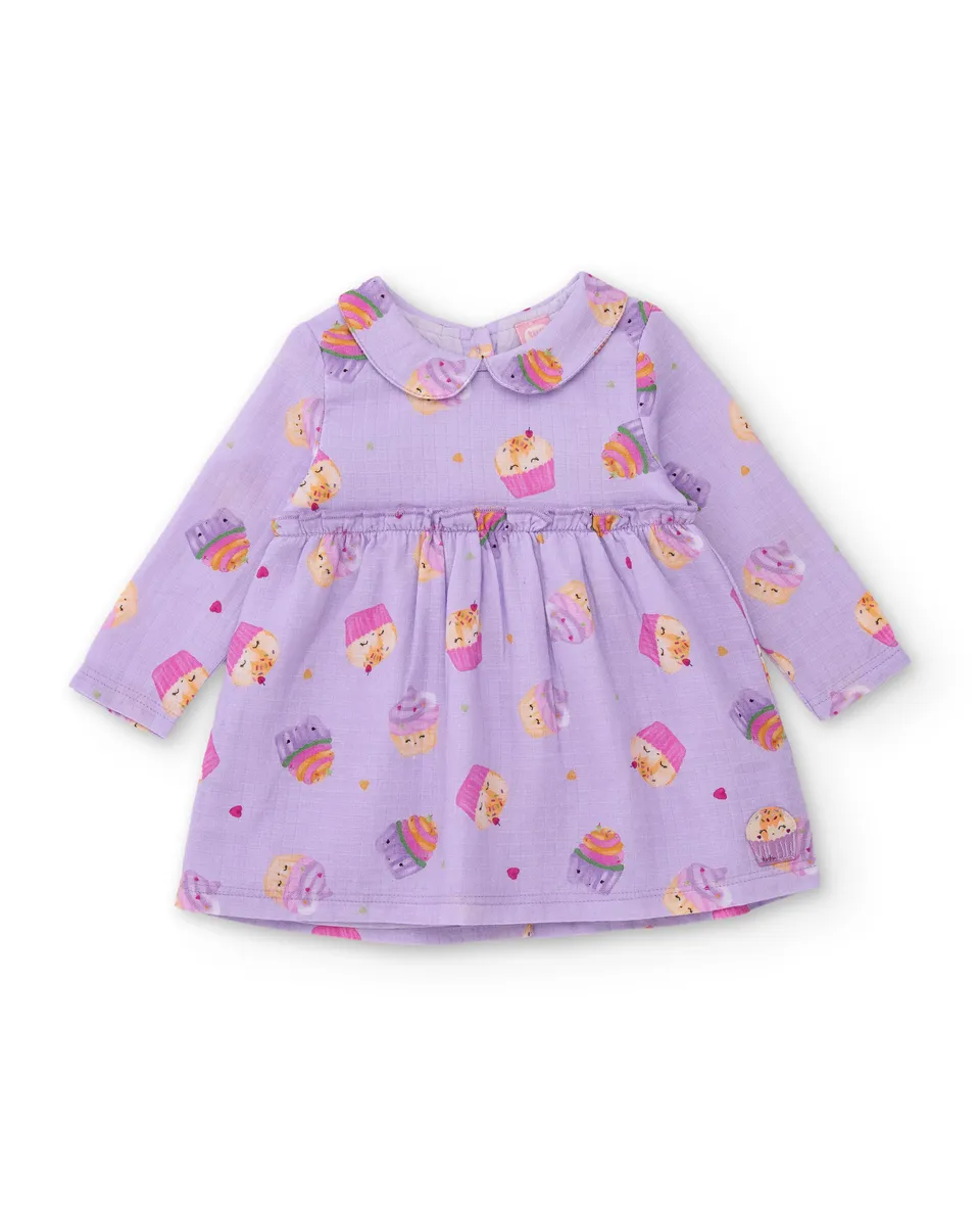 TucTuc Vestiti abitino neonata lilla stampa cupcake