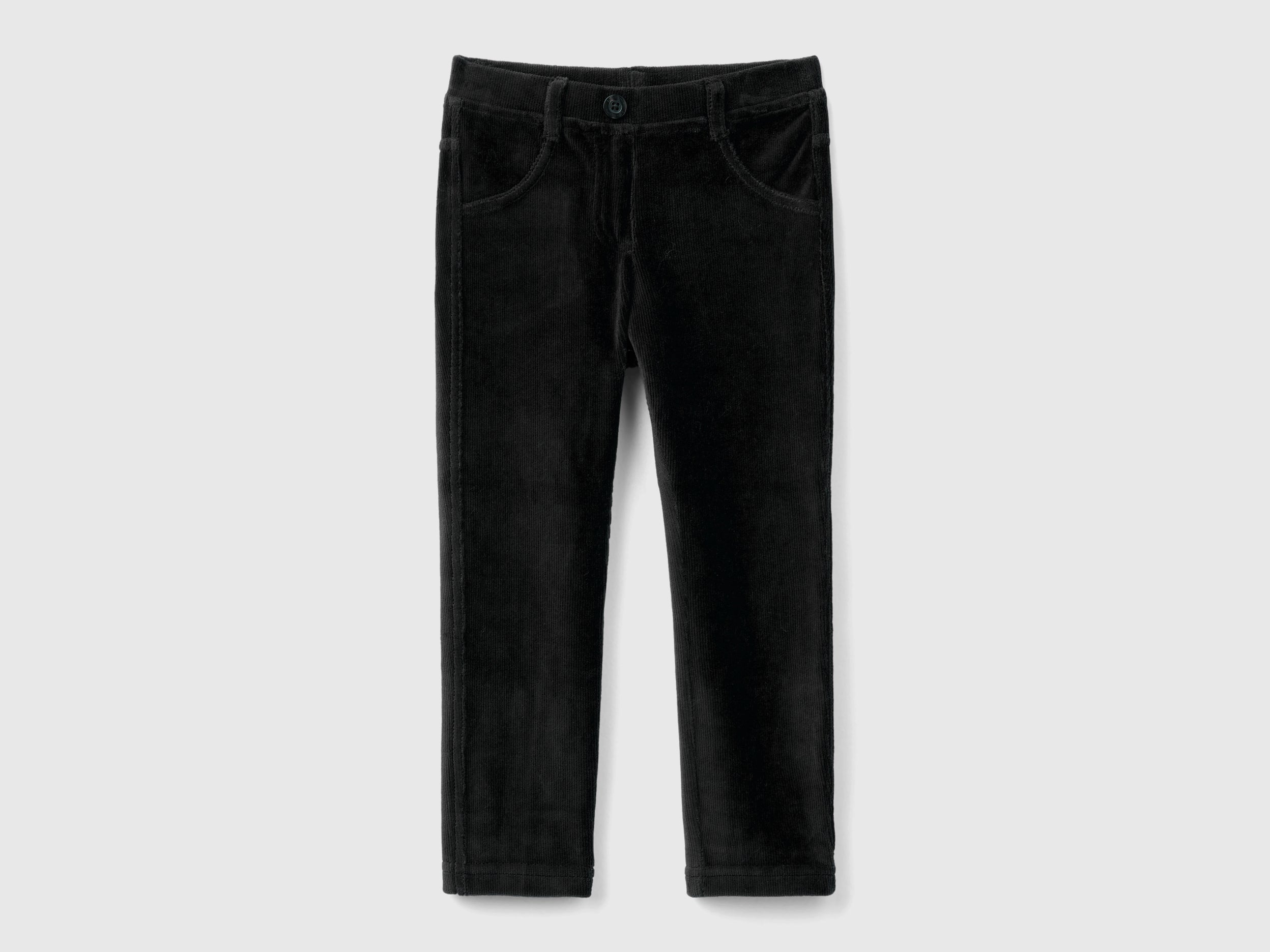 United Colors of Benetton Pantaloni ciniglia bimba cotone elasticizzato