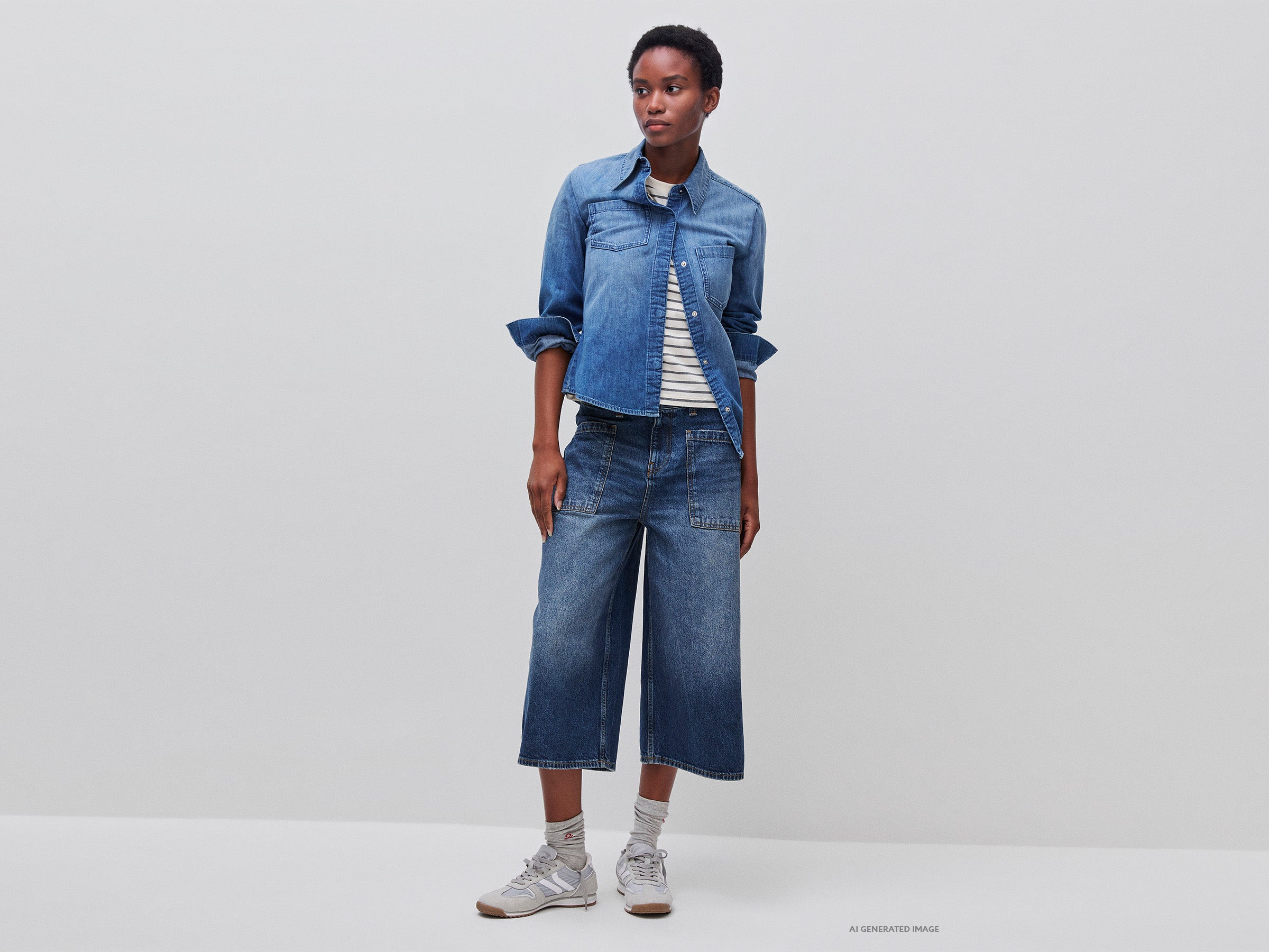 Benetton Trousers Bermuda denim cotone taglia 28