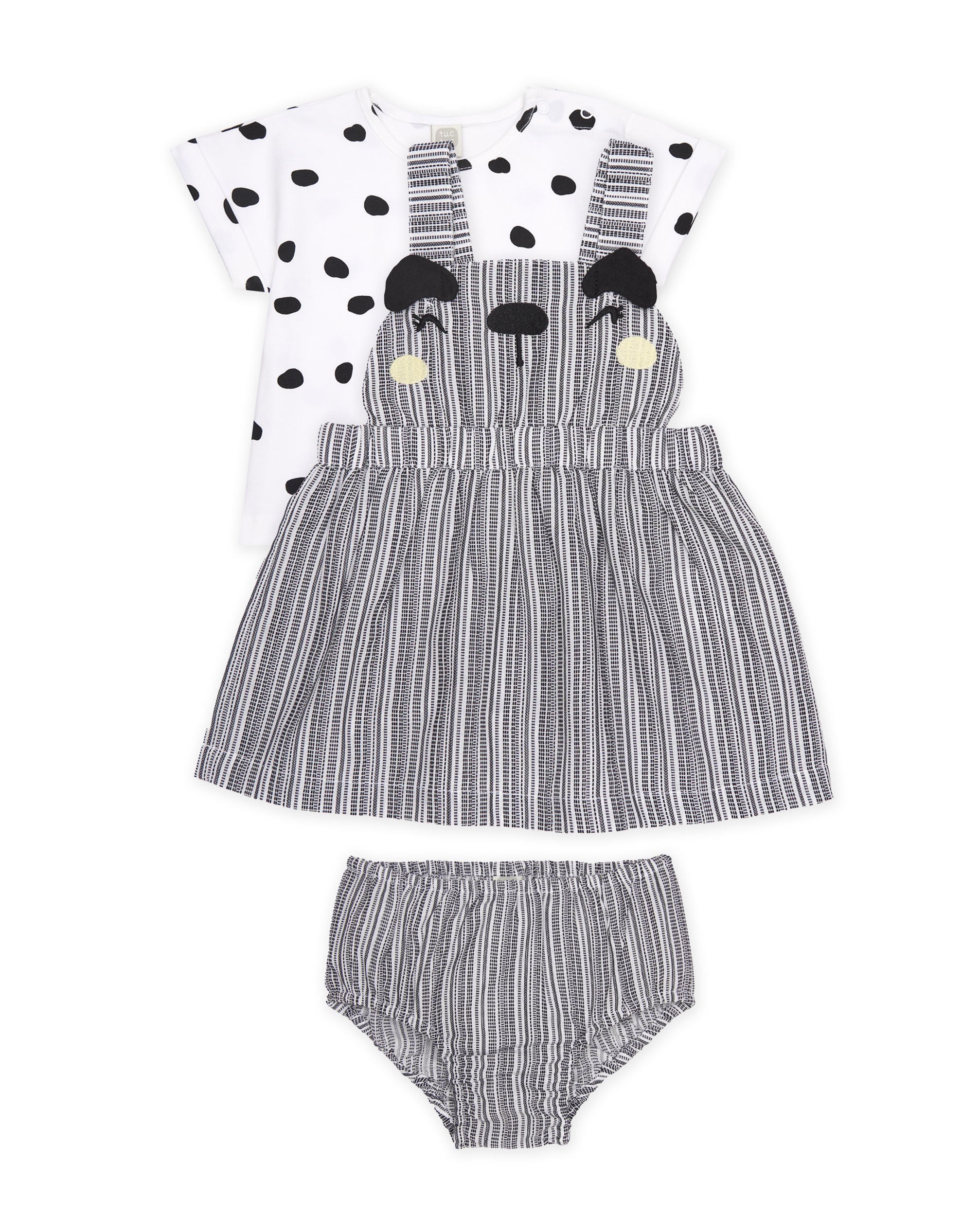 TucTuc Completi Tre Pezzi Righe Completo Bianco Neonata