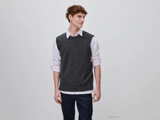 United Colors of Benetton gilet alpaca gilet uomo M lana stretch