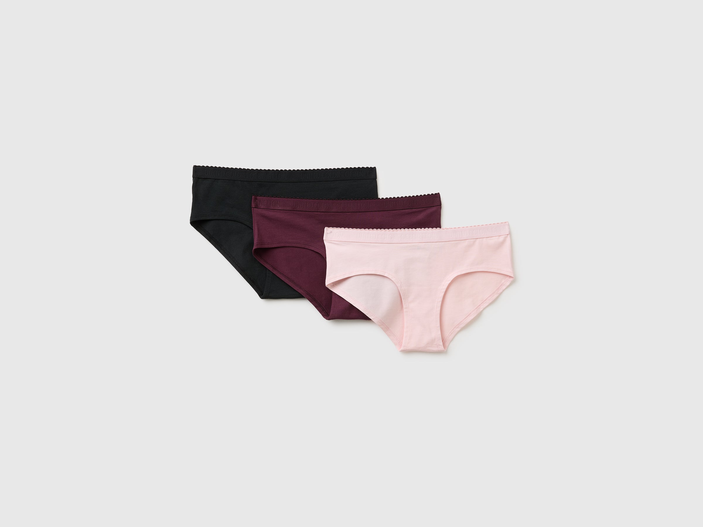 United Colors of Benetton slip cotone 3 pezzi elastico logo