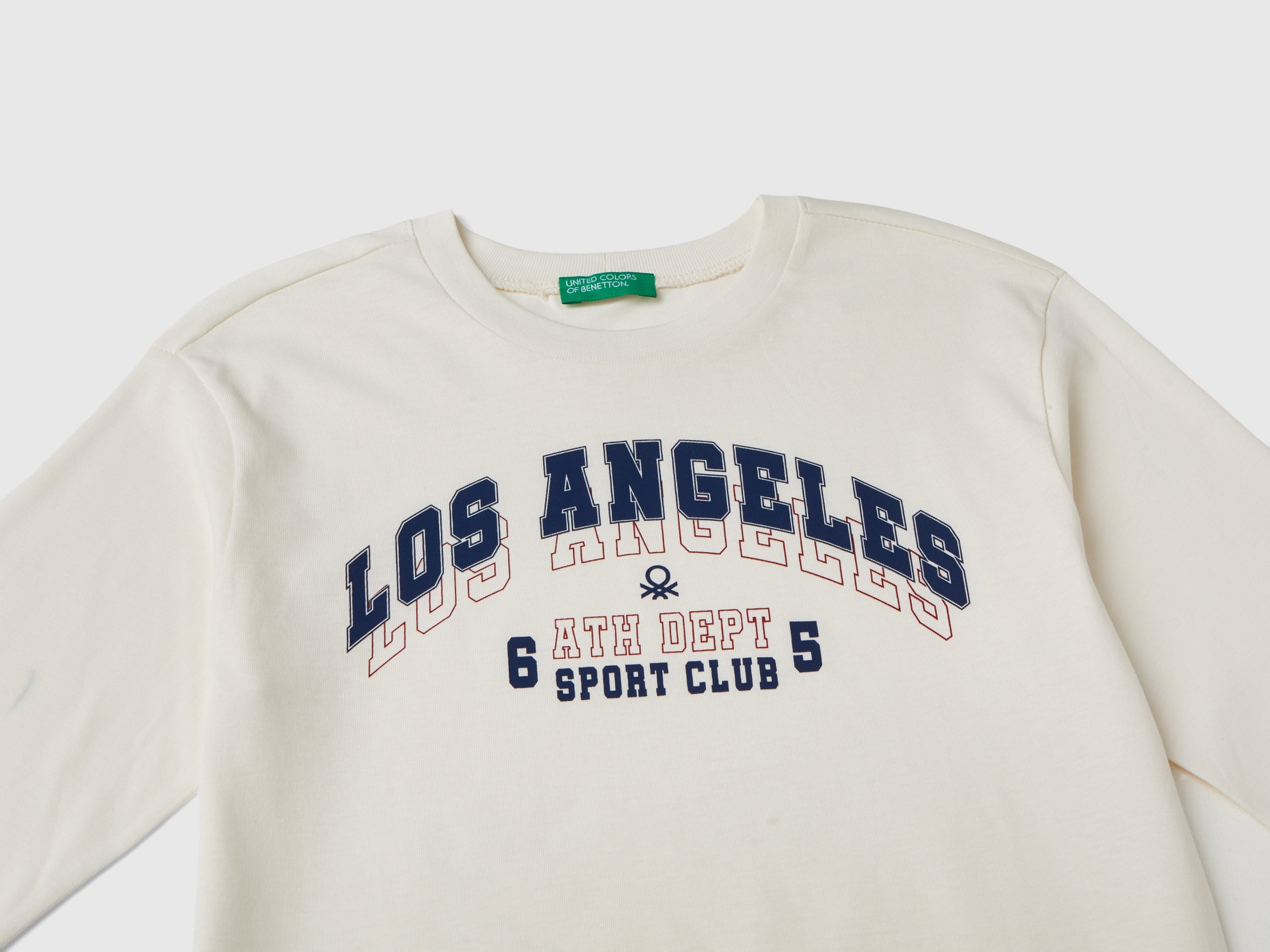 United Colors of Benetton t-shirt maniche lunghe cotone college