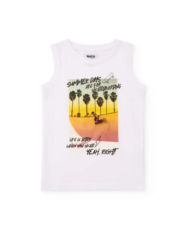 TucTuc Magliette T-shirt bambino skater bianco senza maniche
