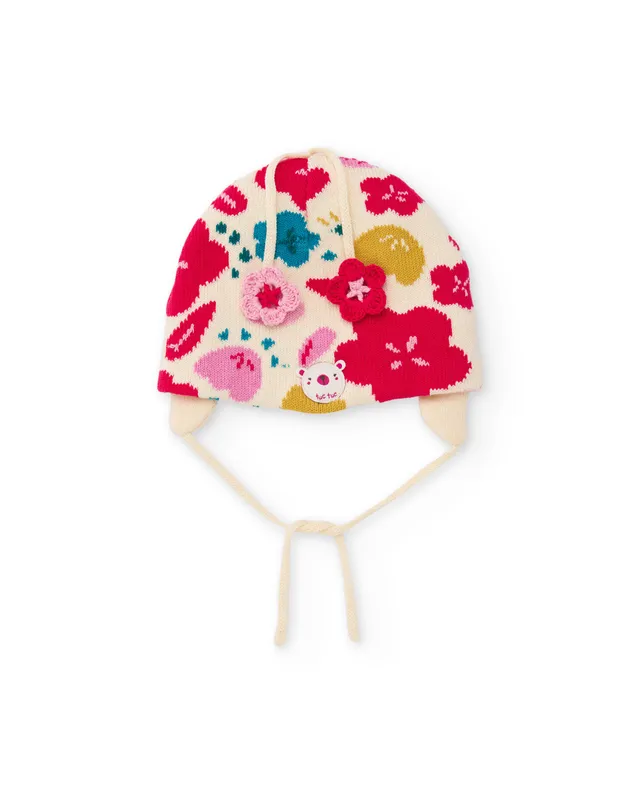 TucTuc Accessori Cappello neonato tricot floreale multicolor