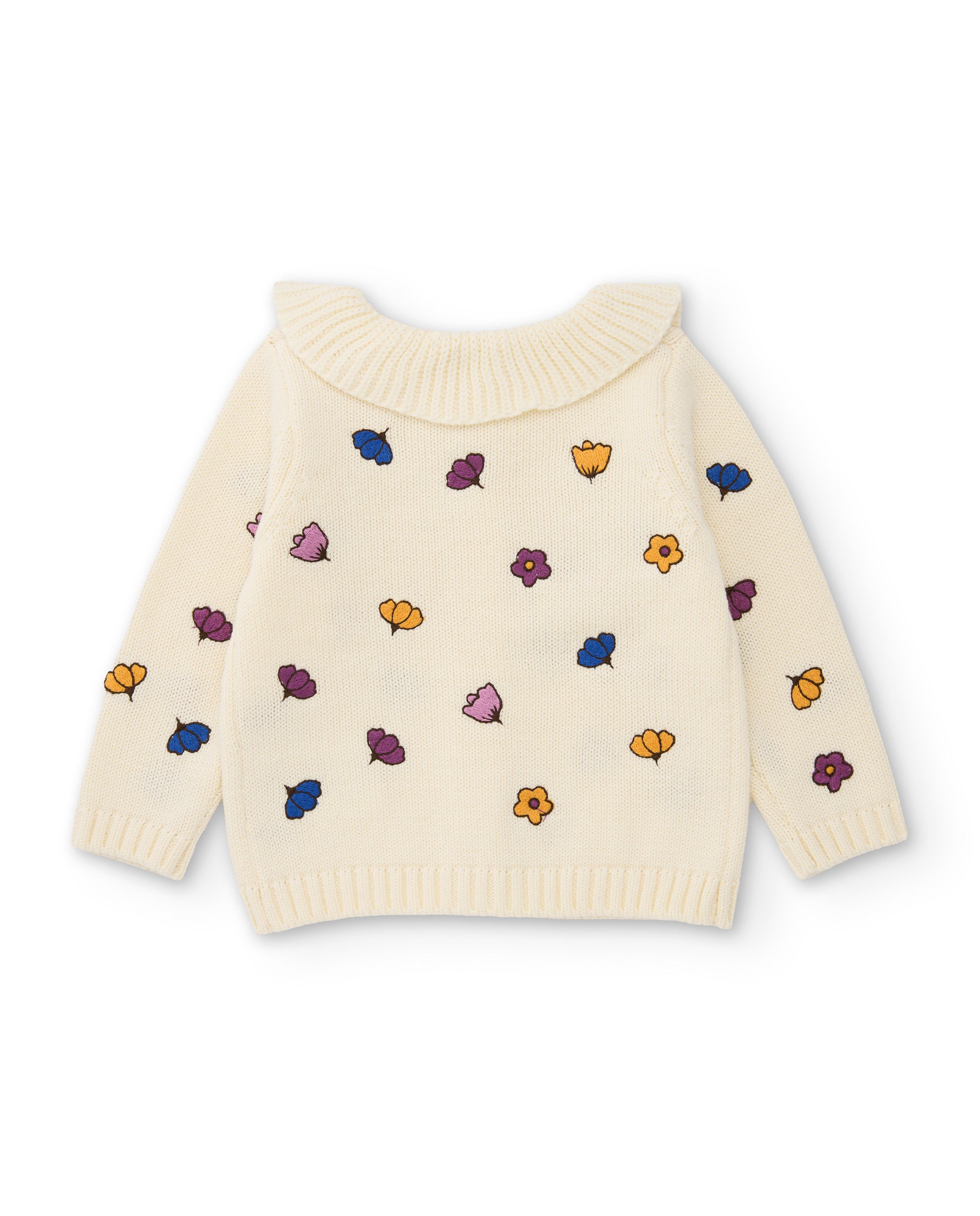 TucTuc Maglioni giacca neonata tricot avorio floreale