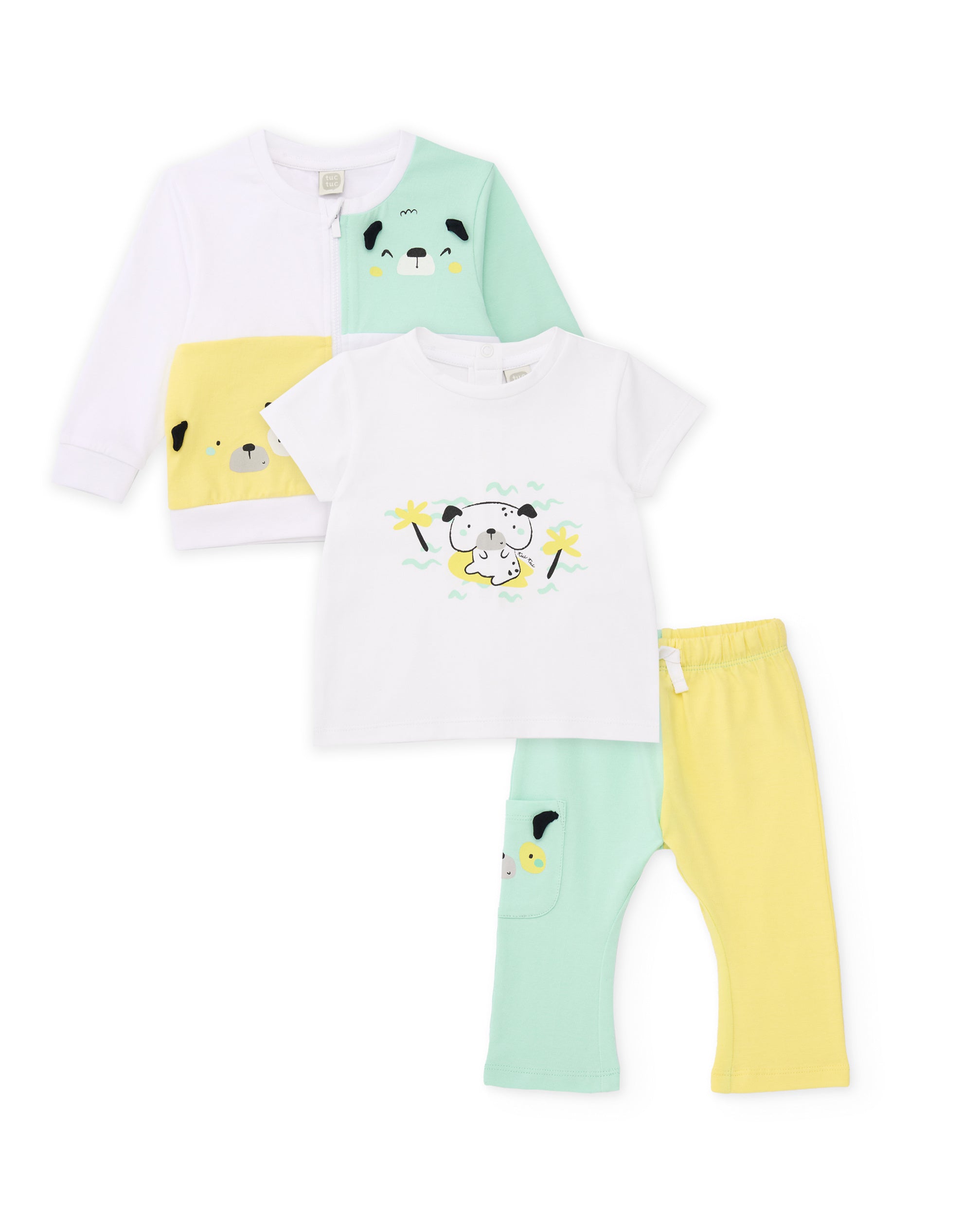 TucTuc Completi Tre Pezzi Cagnolino Completo Bianco Neonato