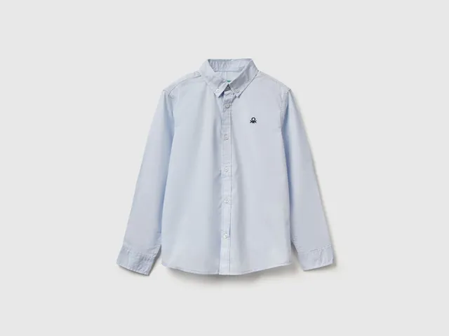 United Colors of Benetton camicia azzurra cotone taglia L