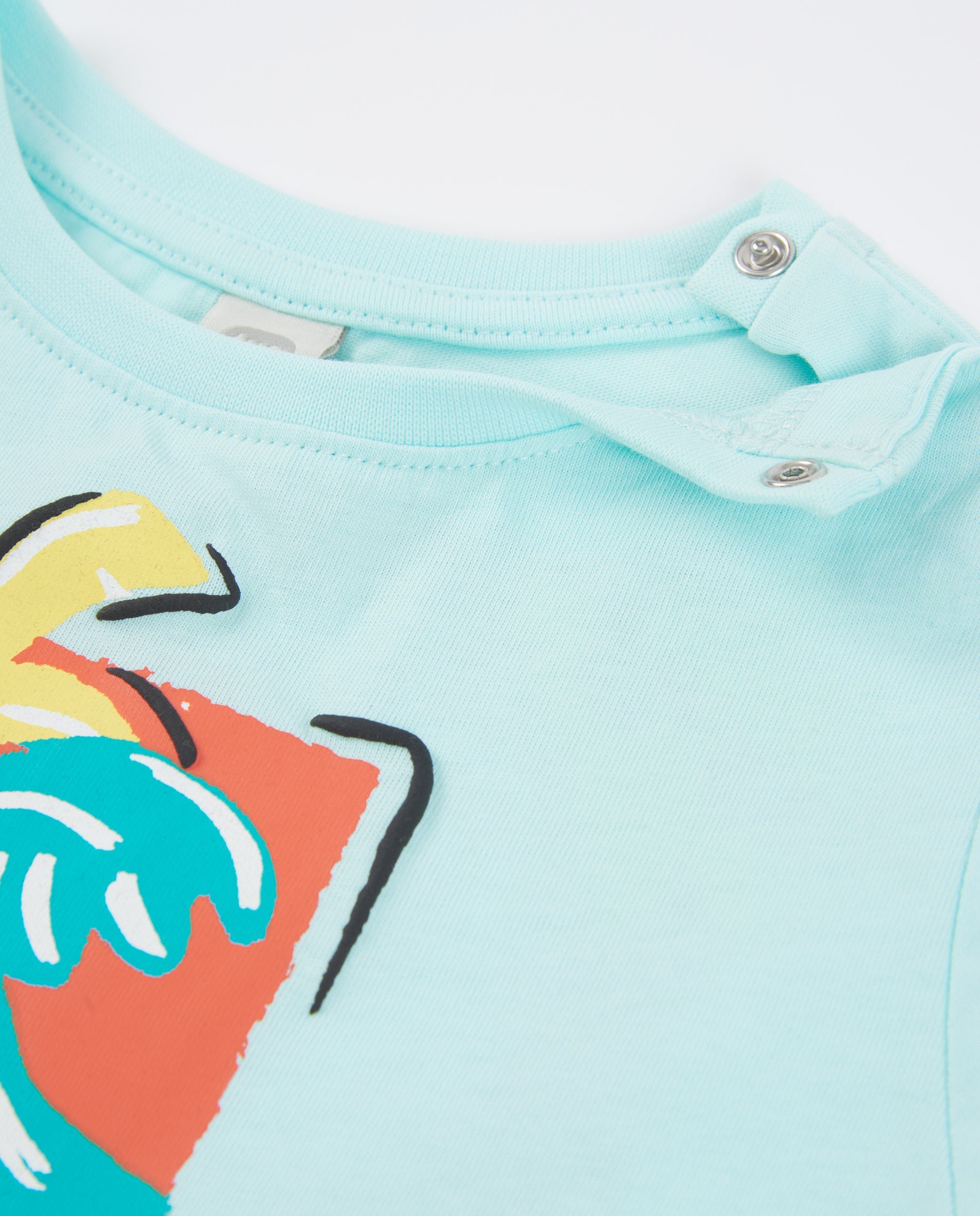 TucTuc Magliette T-shirt neonato blu chiusura spalla
