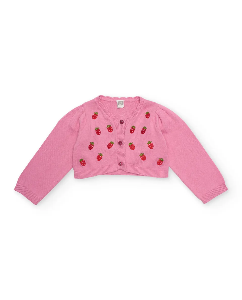TucTuc Maglioni cardigan neonata rosa fragoline