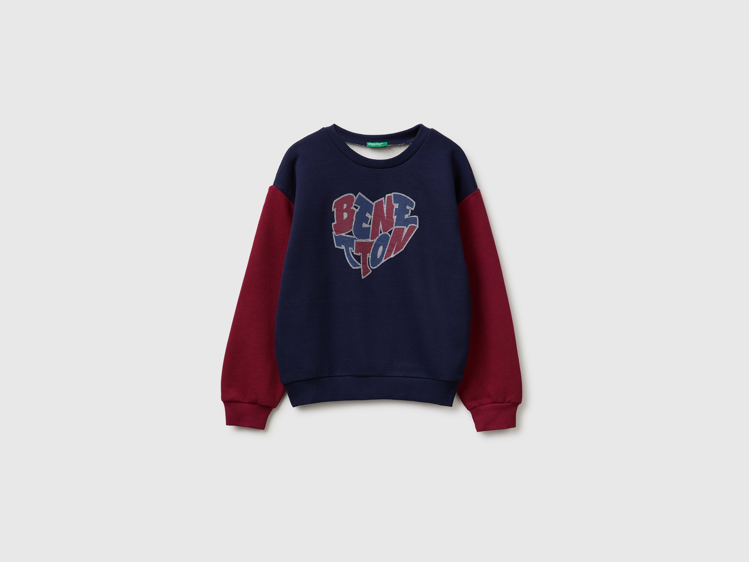 United Colors of Benetton Sweatshirts Felpa cotone logo glitter