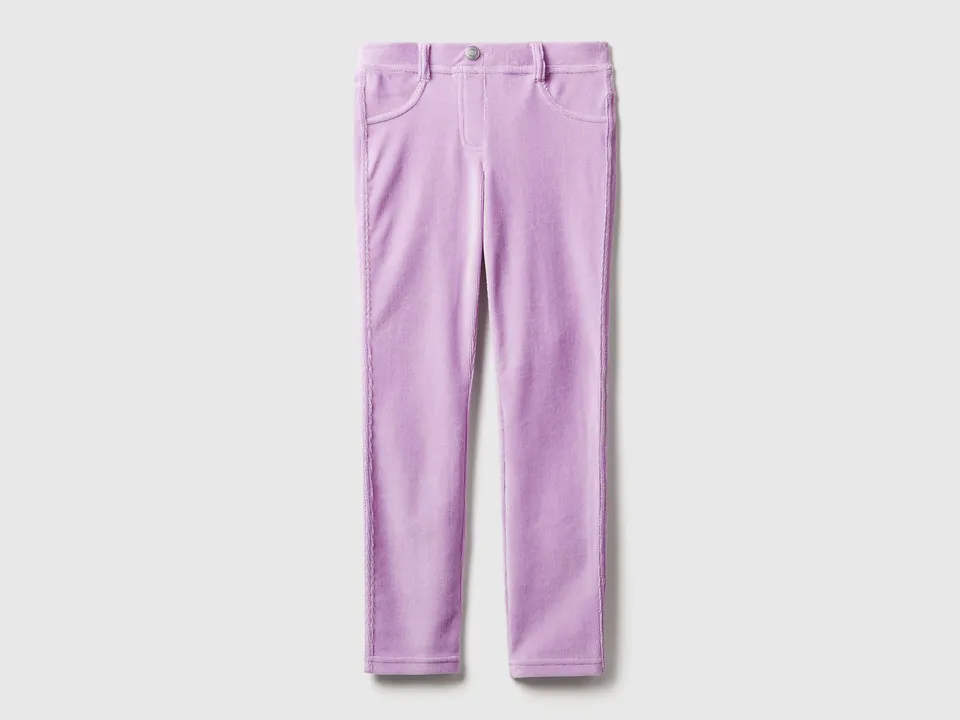 Benetton Pantaloni Ciniglia Super Skinny Cotone L