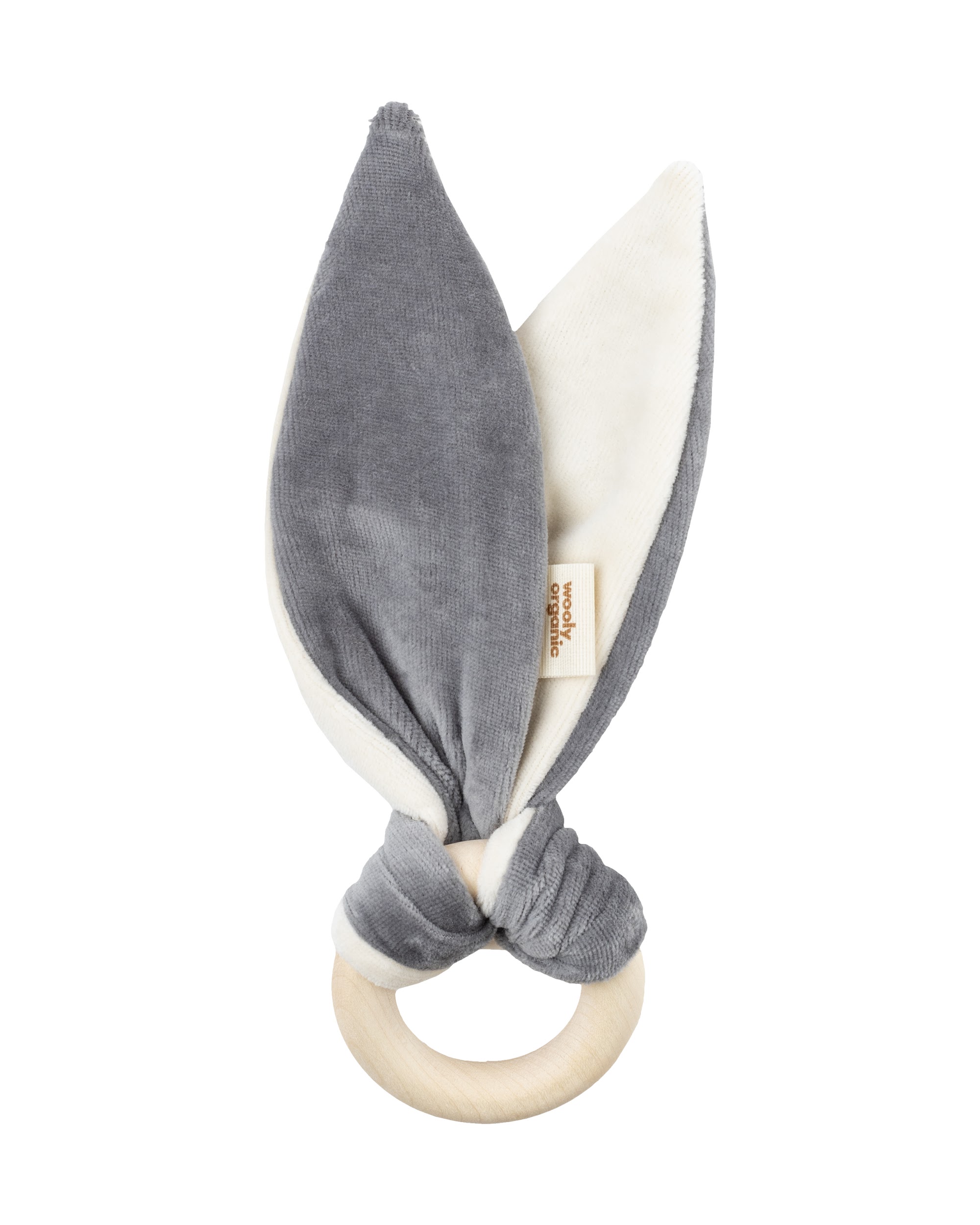 Woolly Organic Crinkle Ears with Wooden Ring doudou cotone AW26