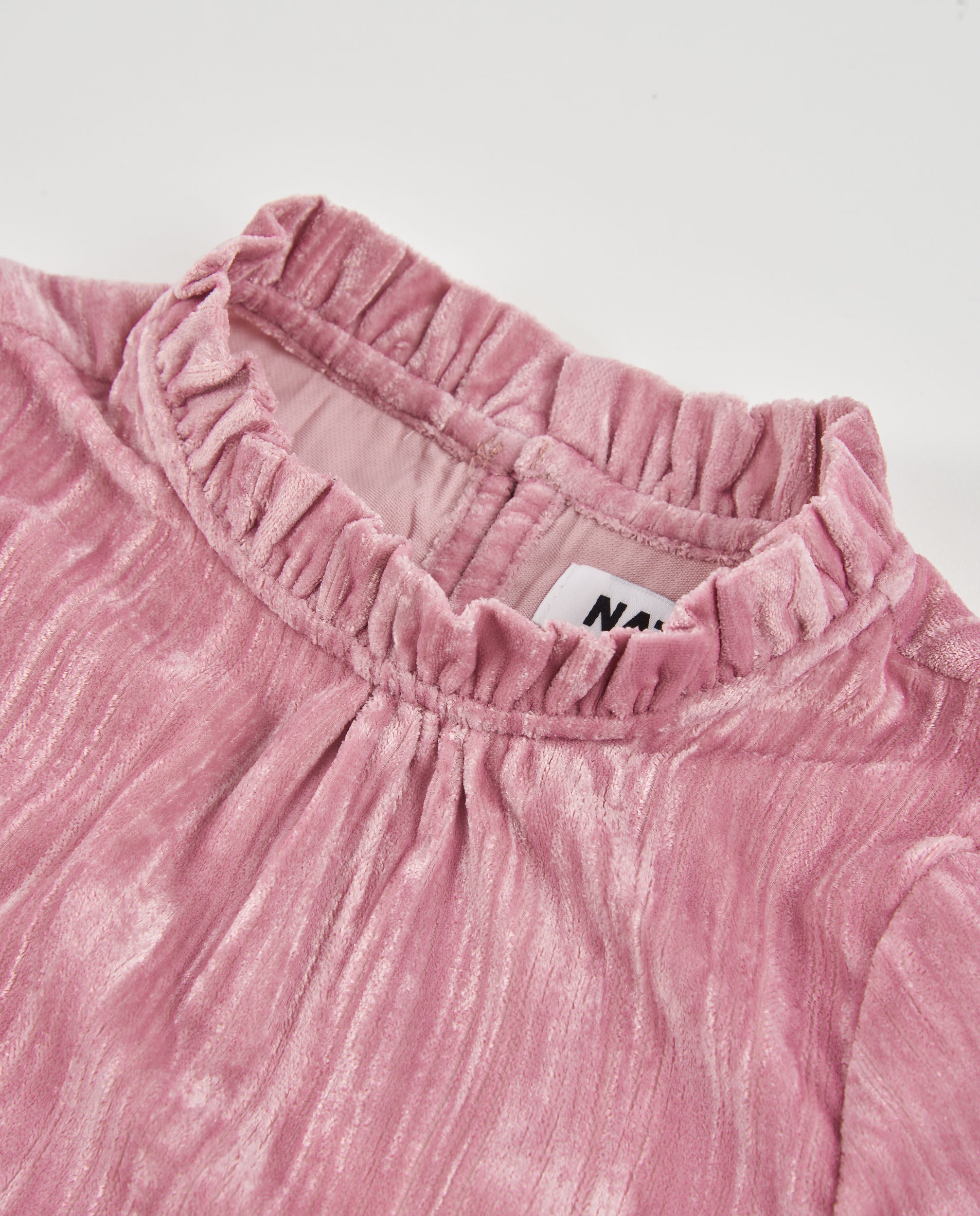 TucTuc Camicette blusa bambina tela rosa collo plissettato