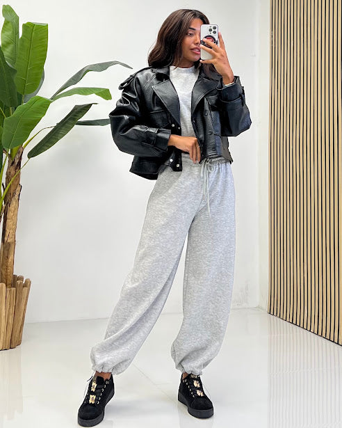 Sottosopra FI55 pantalone tuta nero polsini taglia unica