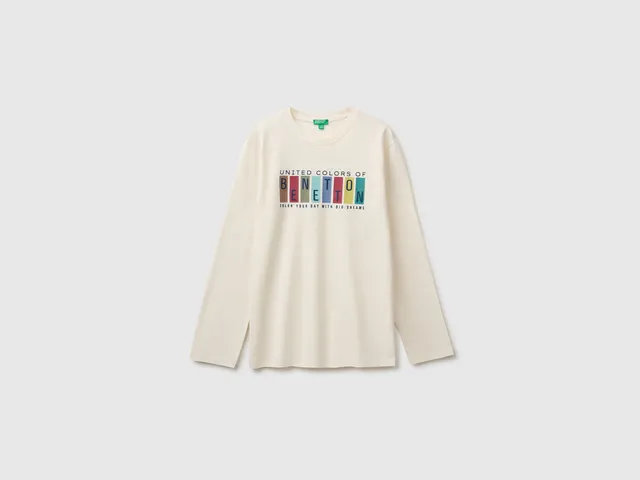 United Colors of Benetton T-shirt print maglietta cotone bio manica lunga