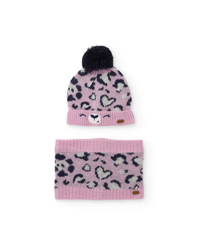 TucTuc Accessori Set Bambina Tricot Rosa Berretto Scaldacollo