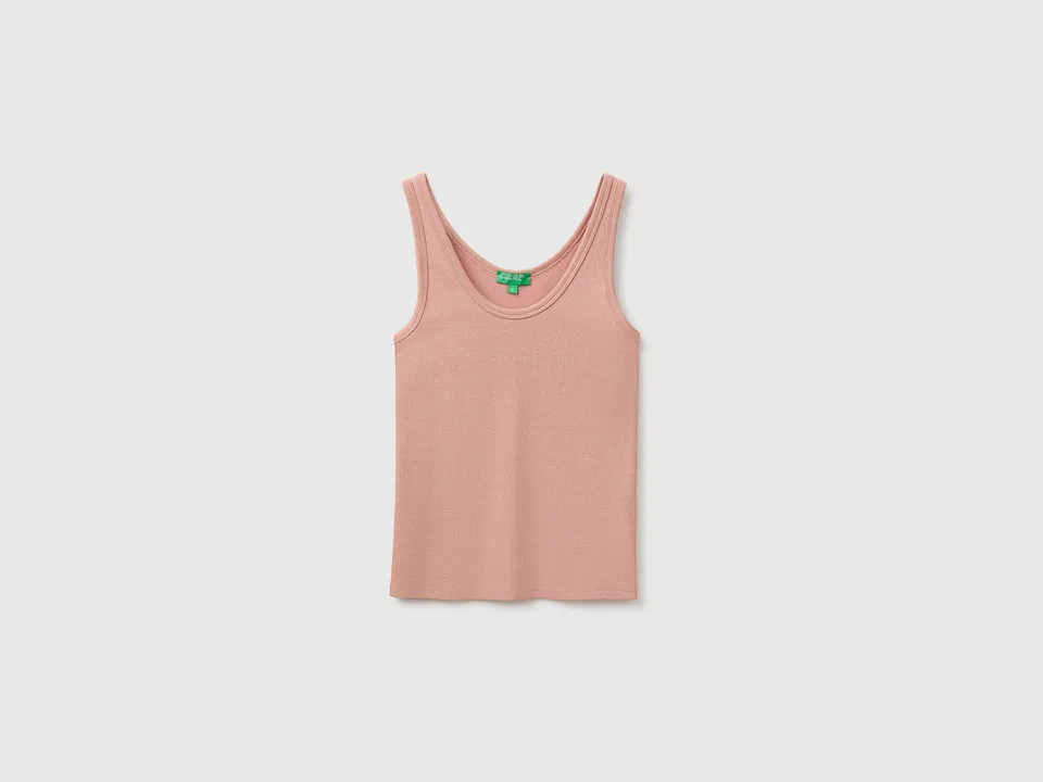 United Colors of Benetton Top canotta lurex cotone scollo tondo