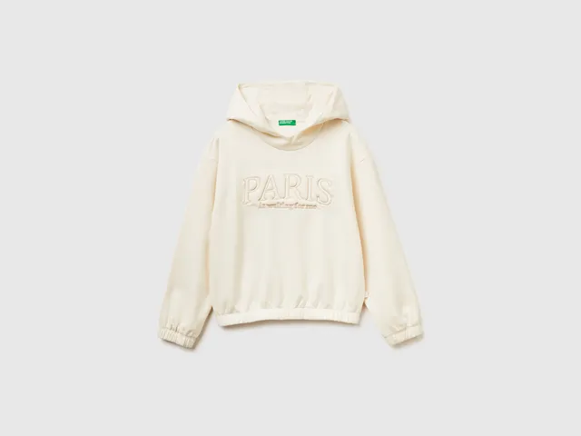 Benetton Sweatshirts Warm felpa cappuccio cotone taglia M