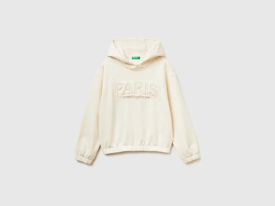 Benetton Sweatshirts Warm felpa cappuccio cotone taglia M