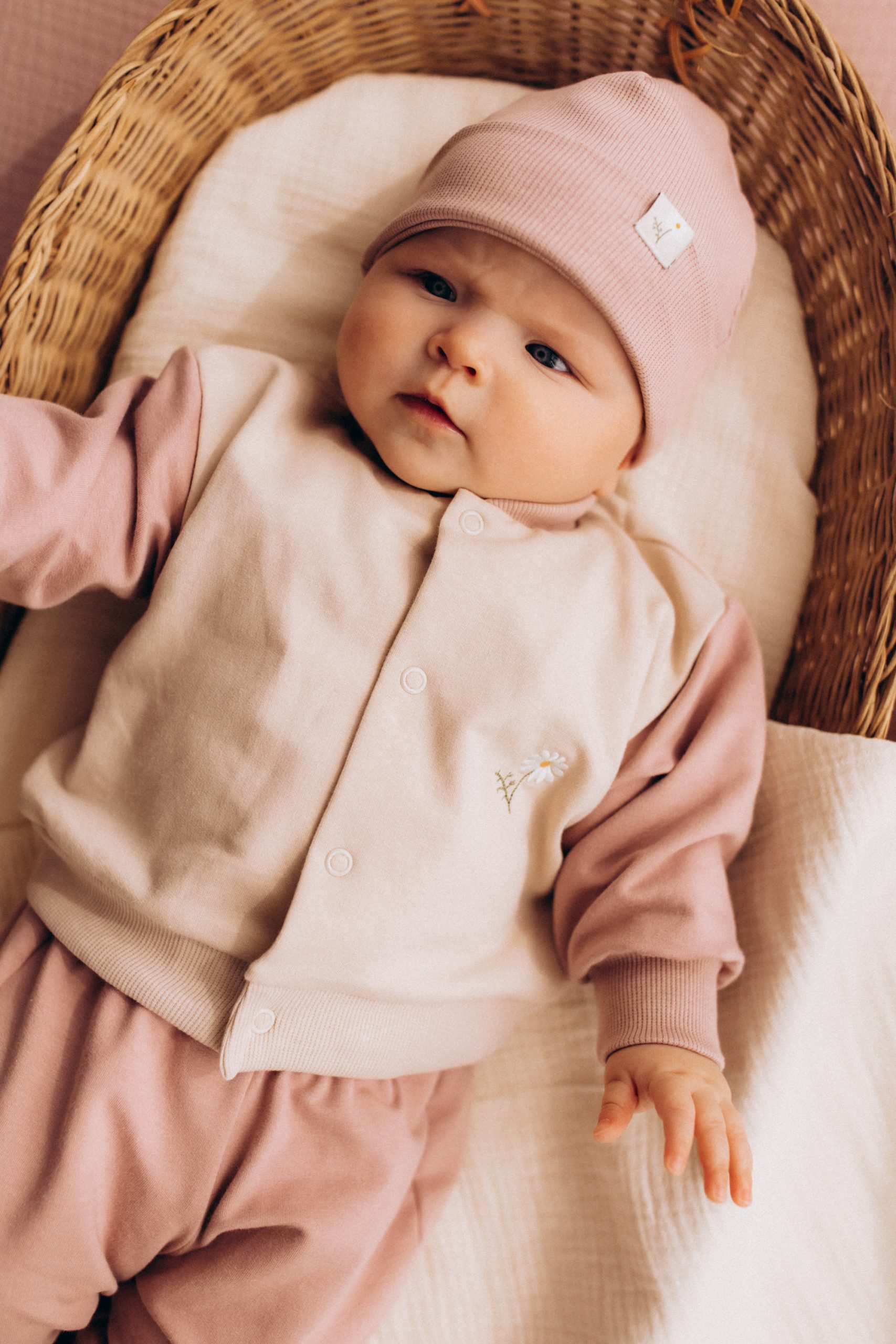 Woolly Organic Beanie Label SS27 cuffia neonato cotone bio