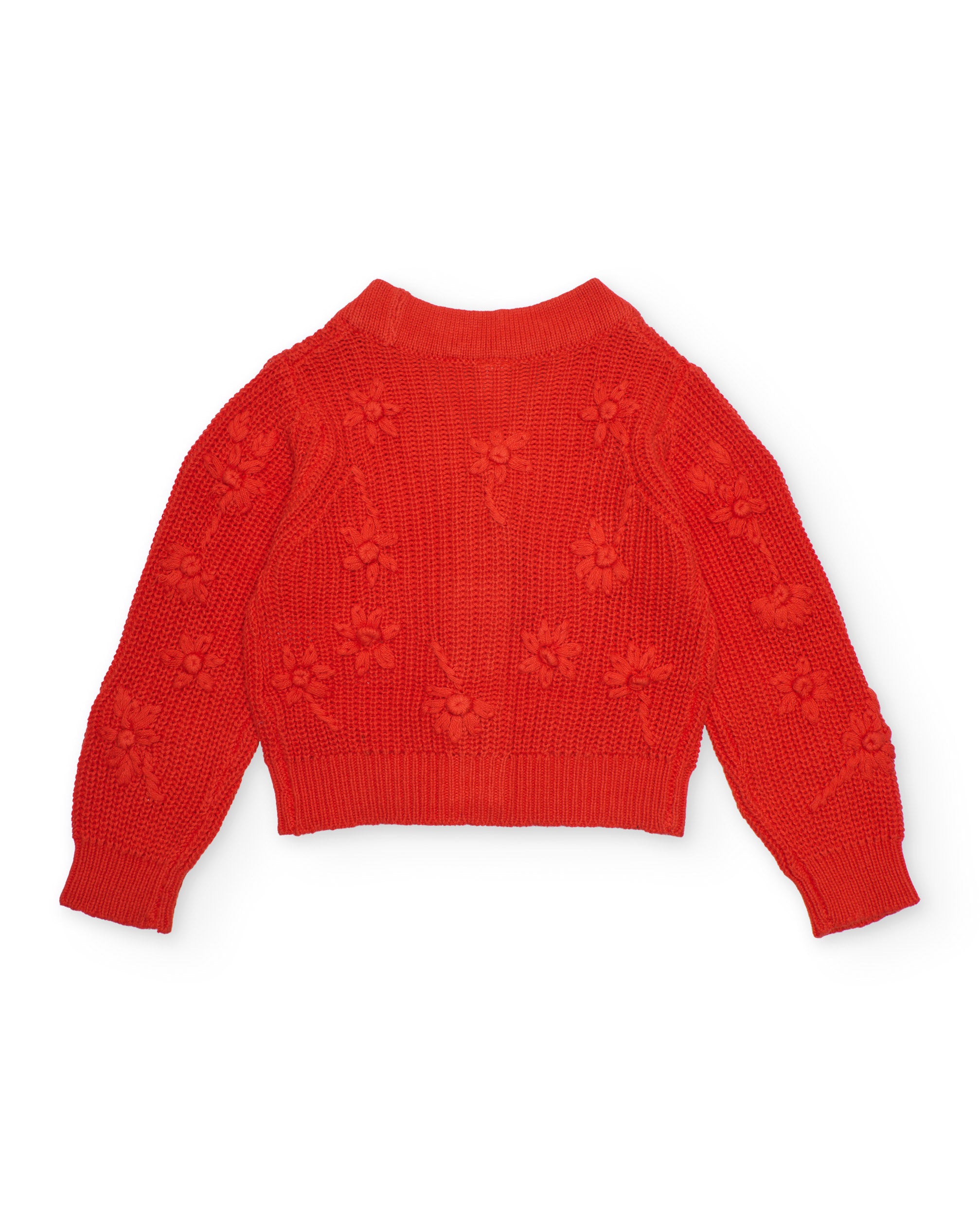 TucTuc Maglioni cardigan bambina rosso fiori rilievo