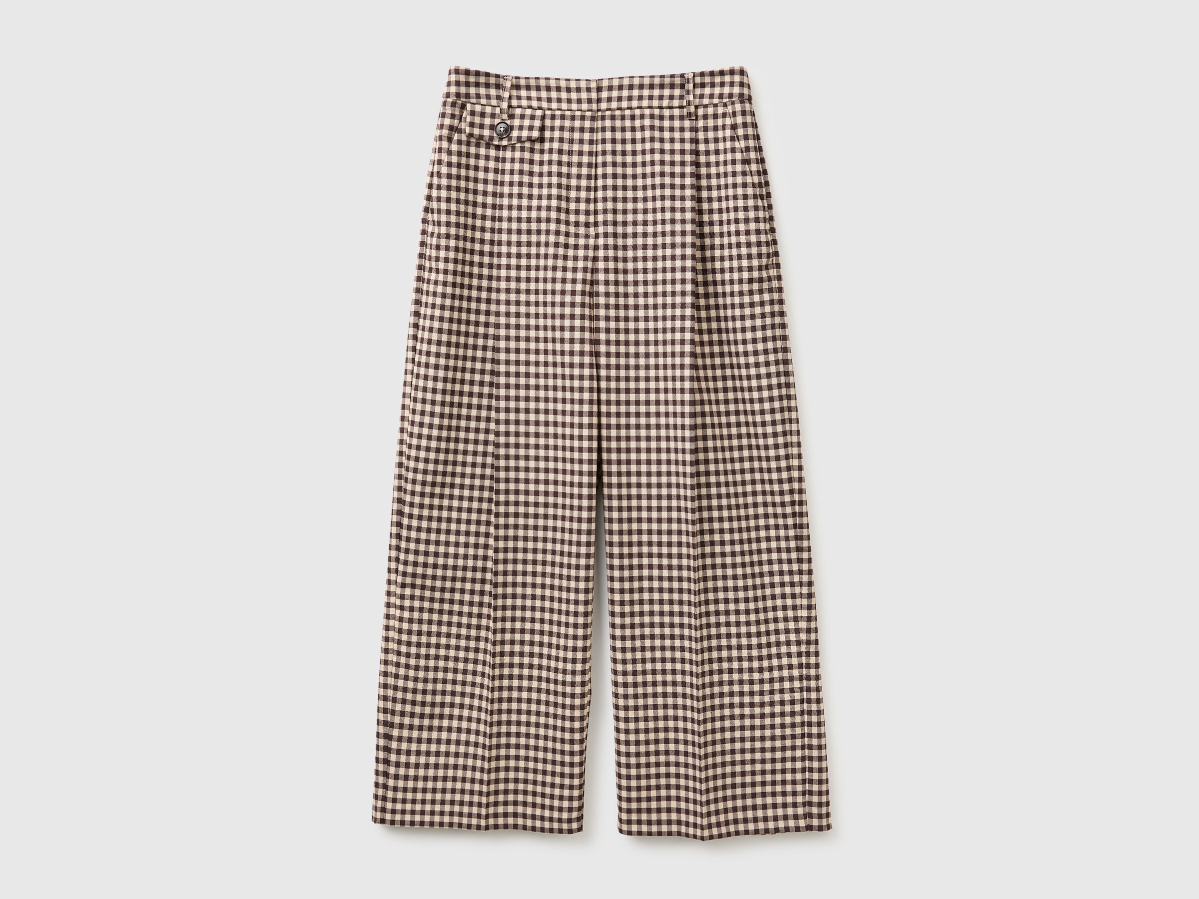 United Colors of Benetton Pantaloni gingham quadri viscosa