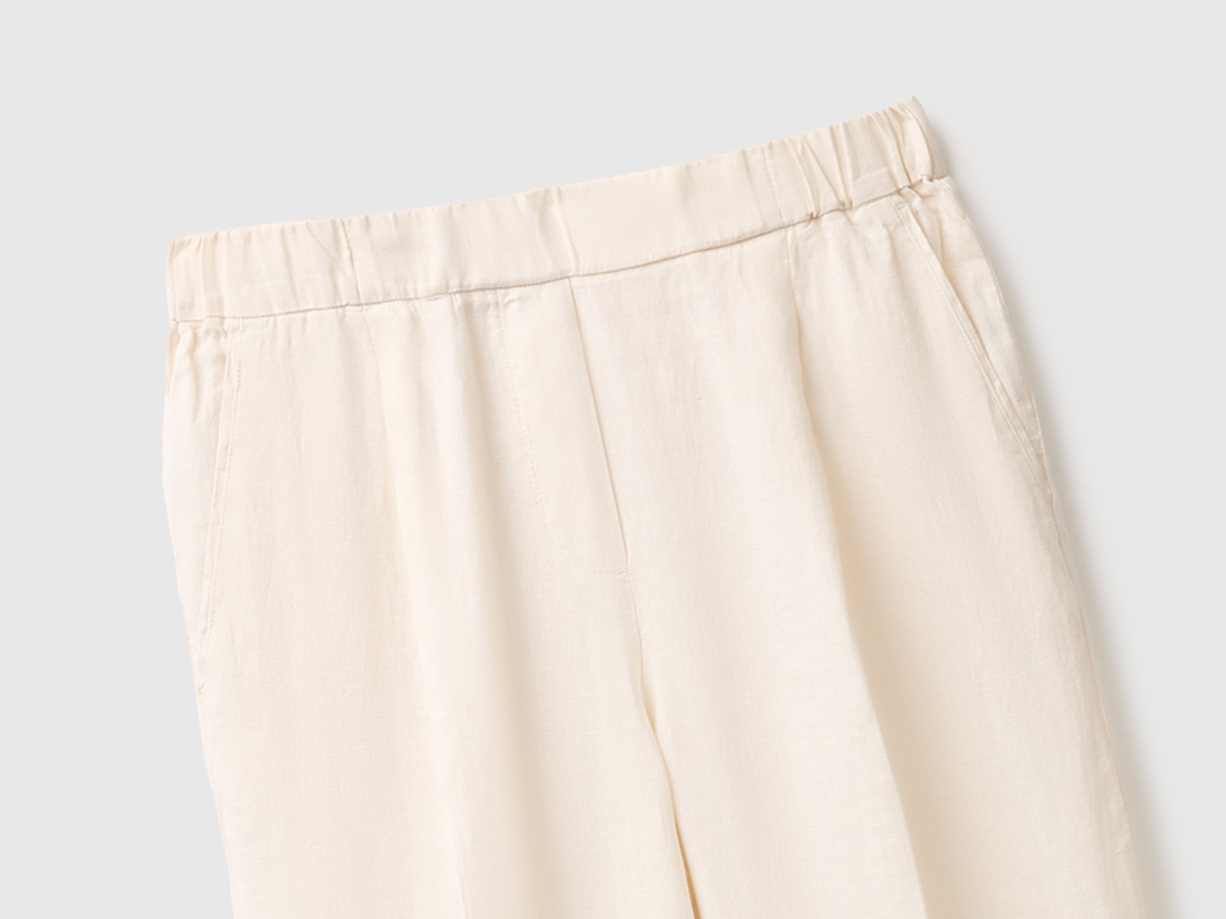 United Colors of Benetton Pantaloni Lino carrot fit caviglia puro lino