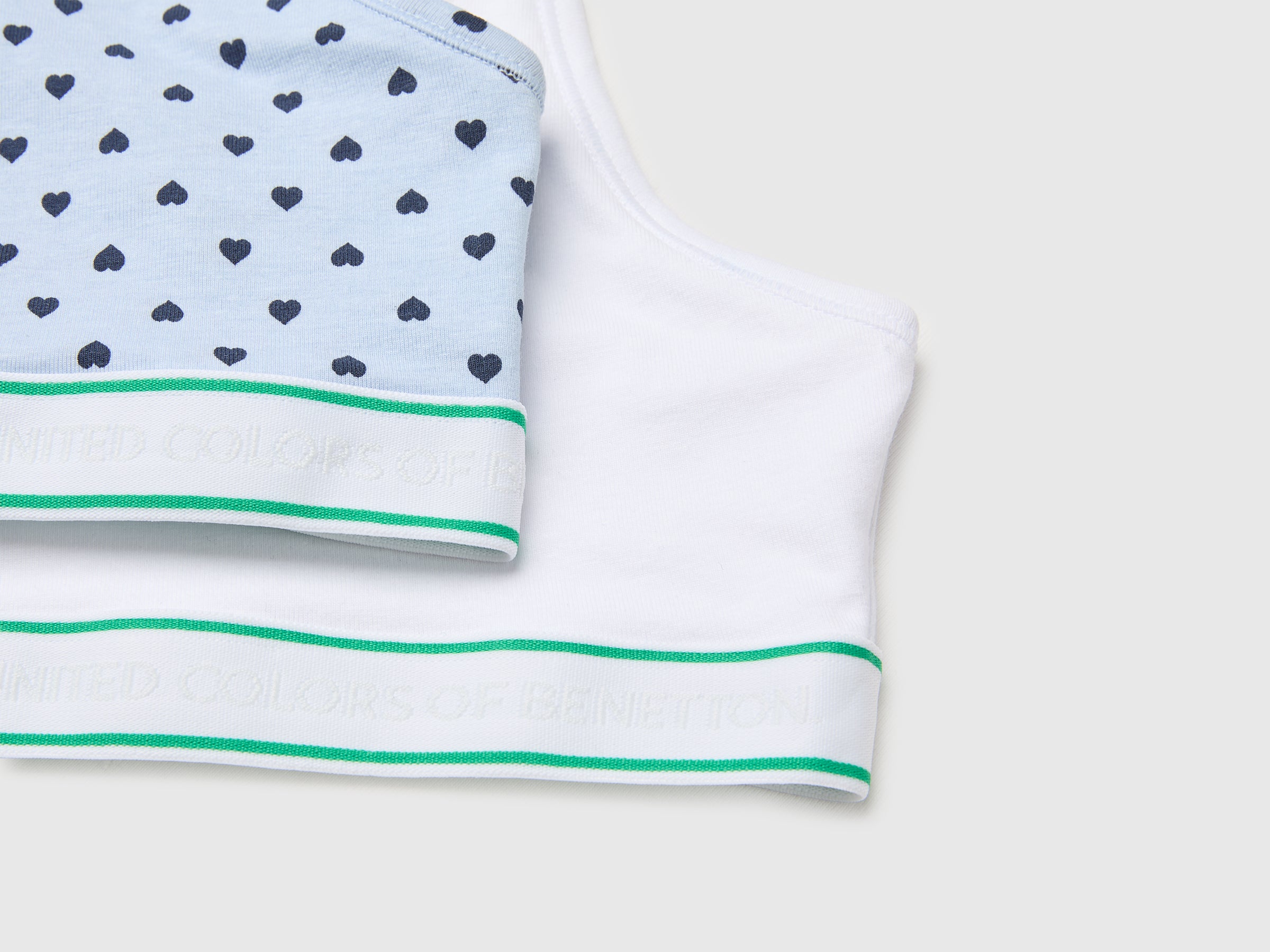 Benetton Set 2 reggiseni cotone bambina cuori 7-8 anni