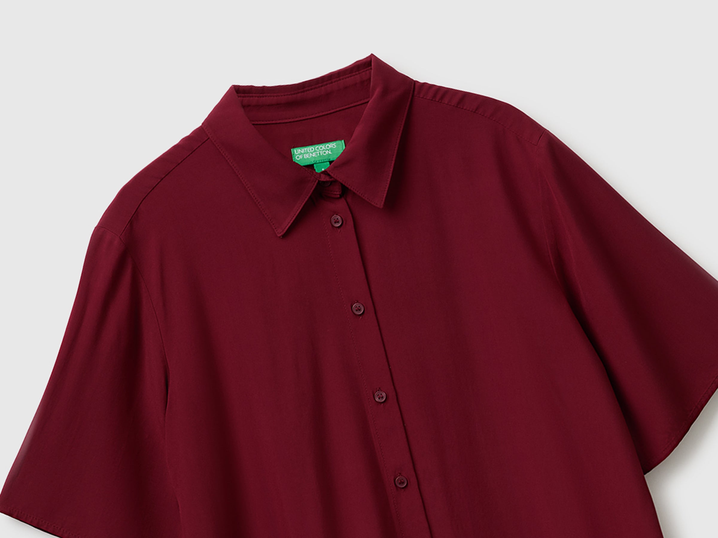 Benetton Shirts camicia viscosa manica 3/4 collo classico taglia M