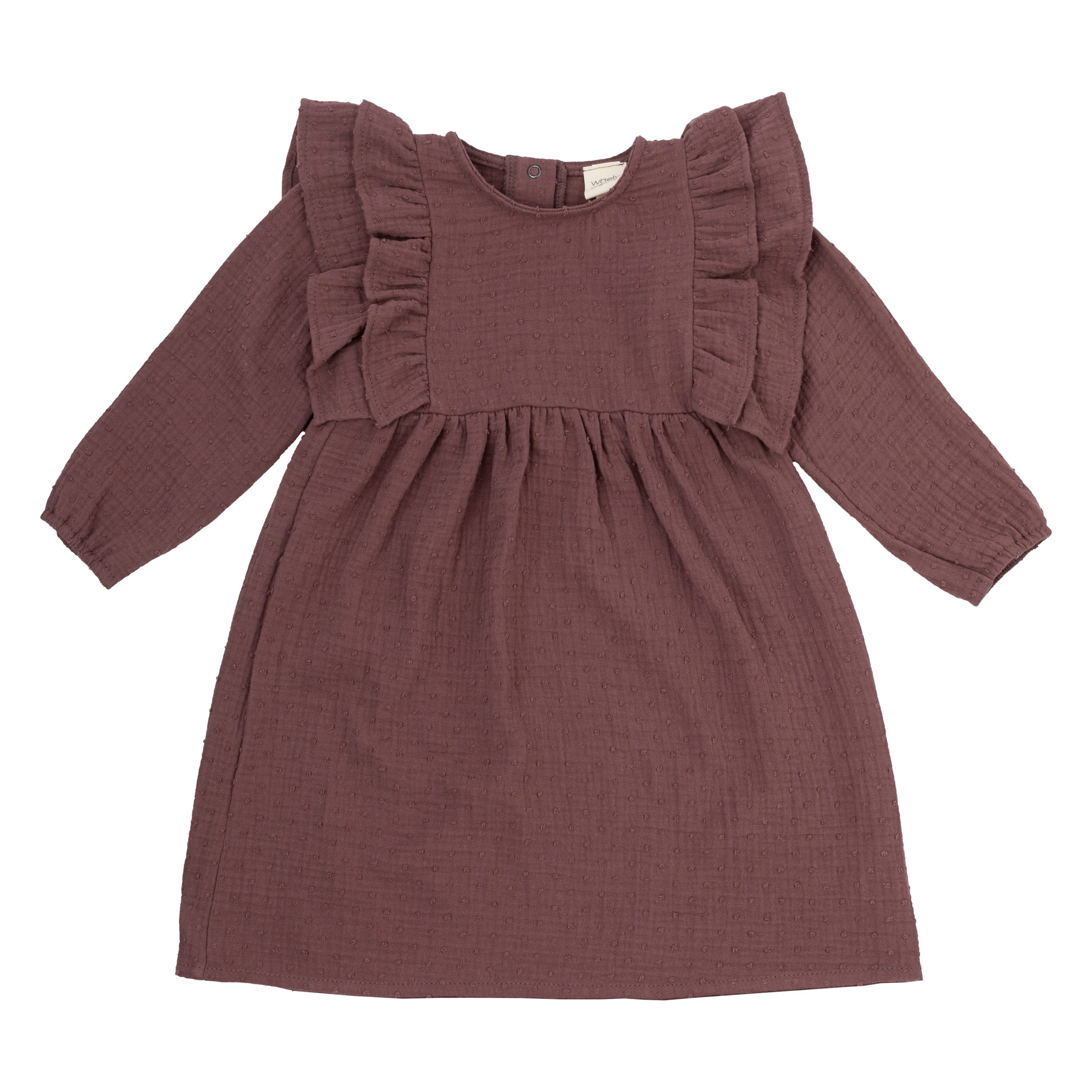 Woolly Organic Vestito Mussola Maniche Lunghe Cotone Bio GOTS