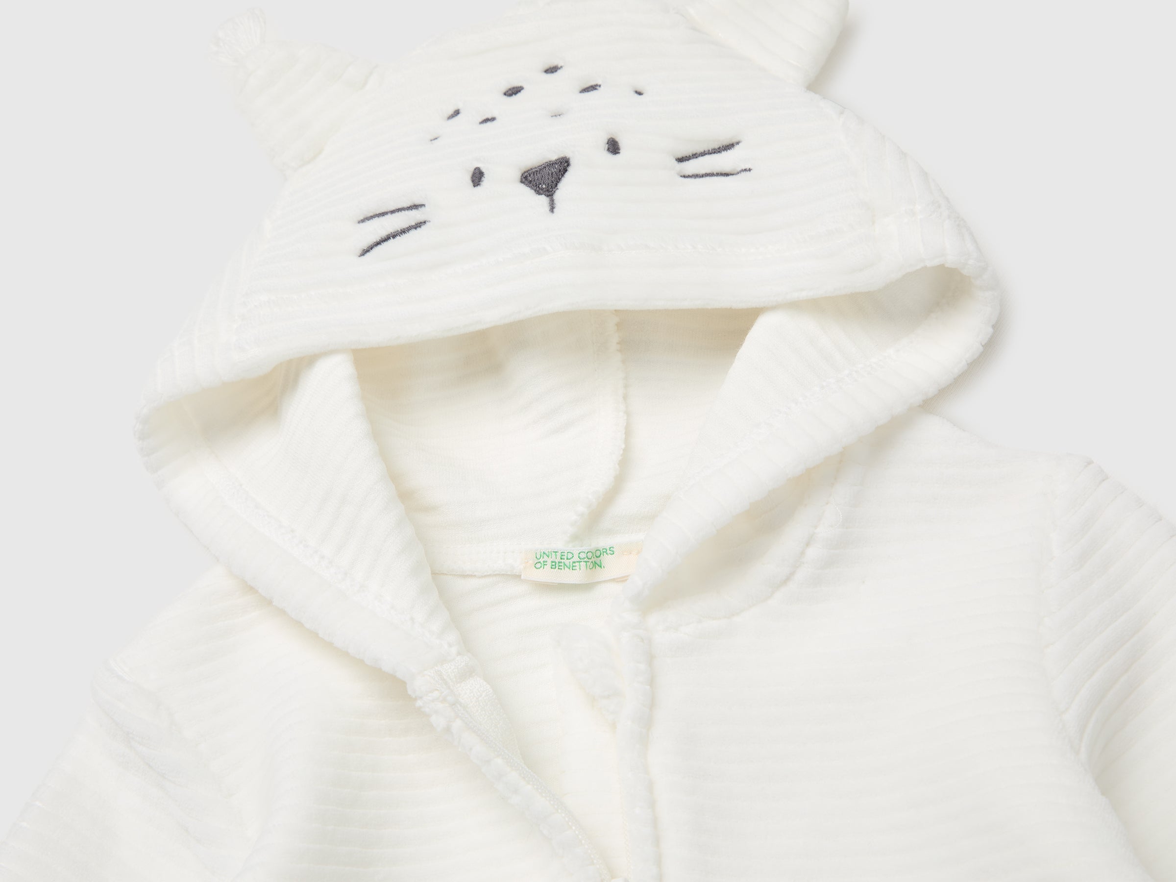 Benetton Chenille sweatshirt with hood felpa ciniglia taglia 68