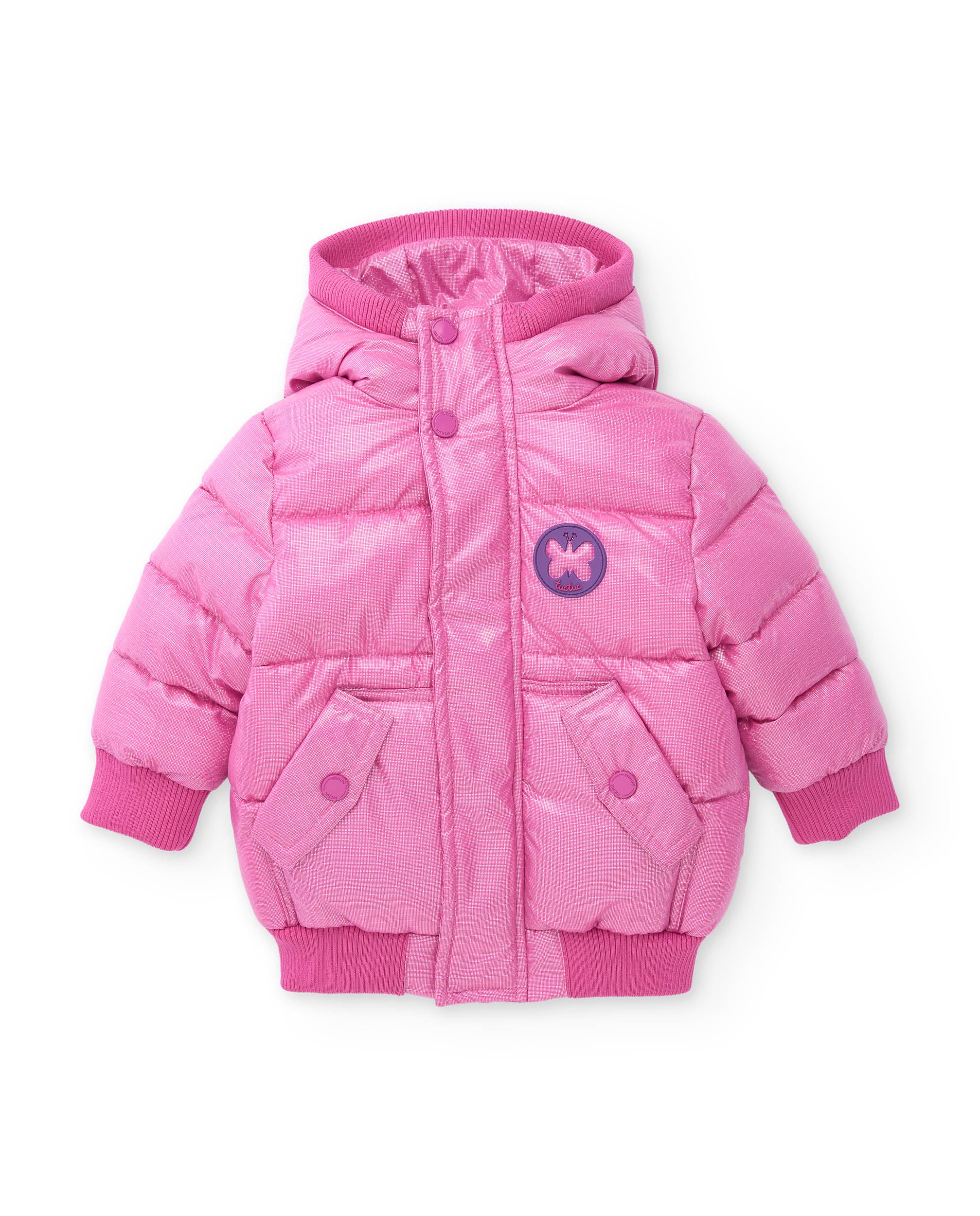 TucTuc Cappotti piumino bambina rosa imbottito con cappuccio
