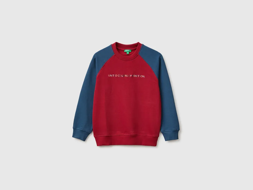 United Colors of Benetton felpa cotone girocollo logo