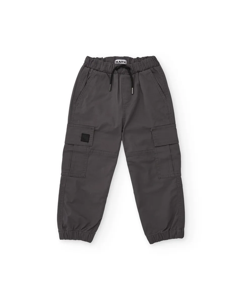 TucTuc Pantaloni cargo pantaloni grigio 4A tasche bambino