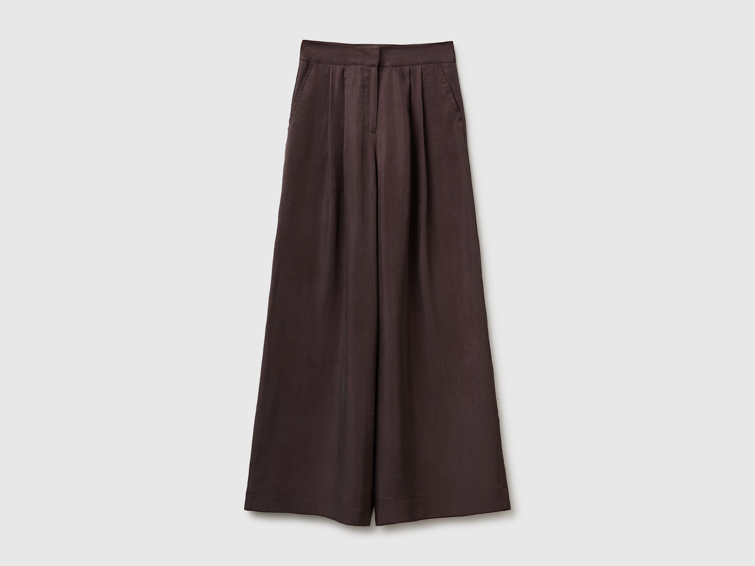 Benetton Trousers Pantaloni larghi lyocell gamba ampia
