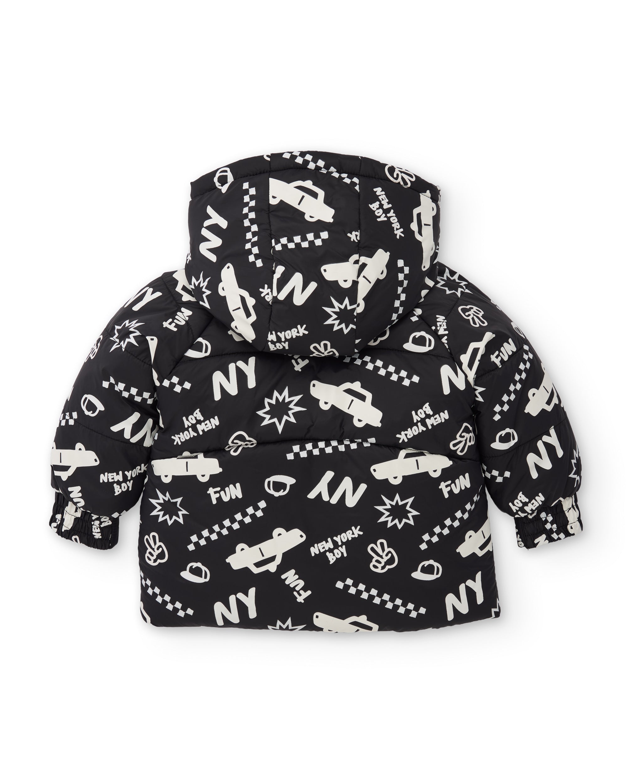 TucTuc Cappotti cappotto bambino nero con cappuccio invernale