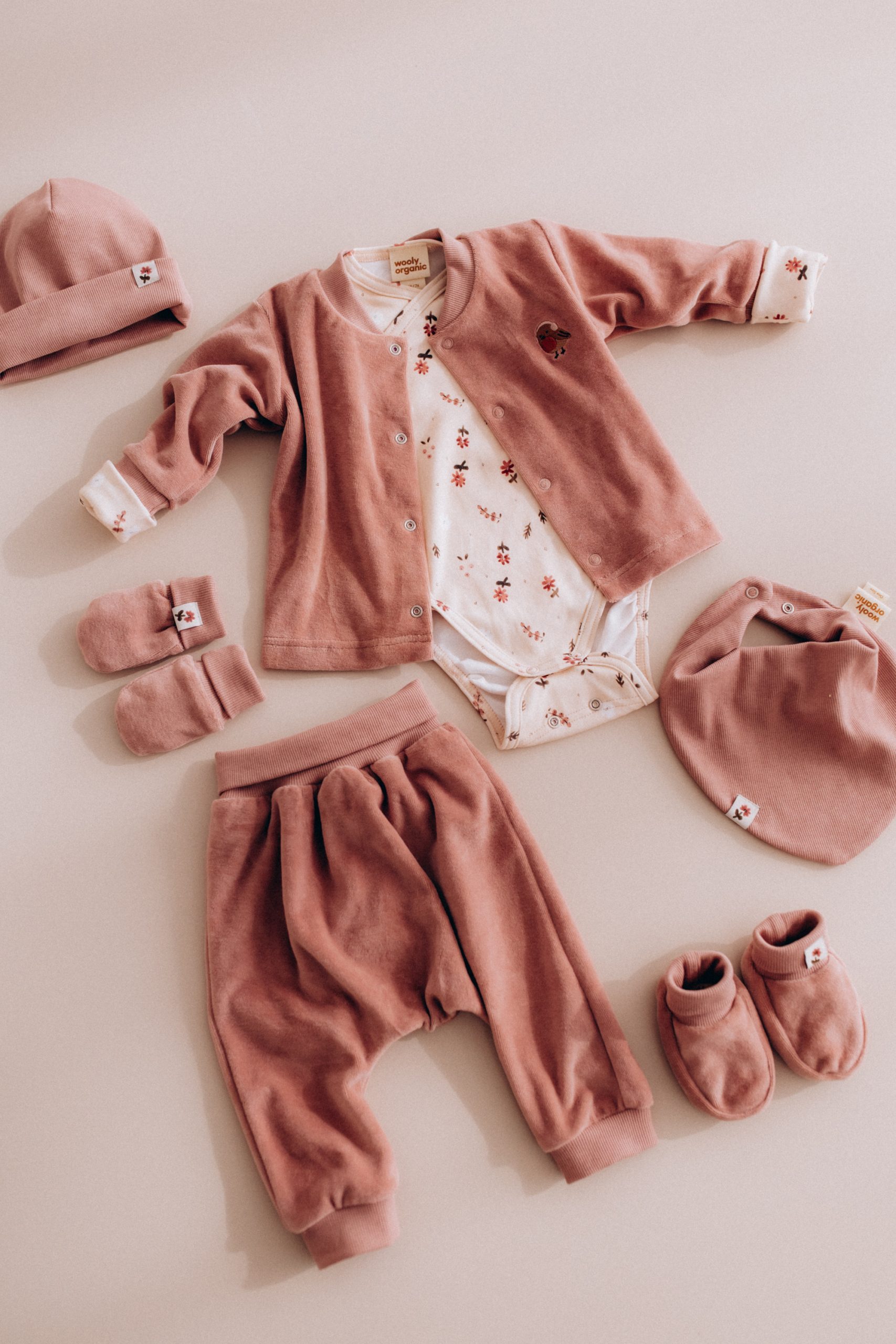 Woolly Organic Baby Jackets Giacca velluto ricamata cotone bio GOTS