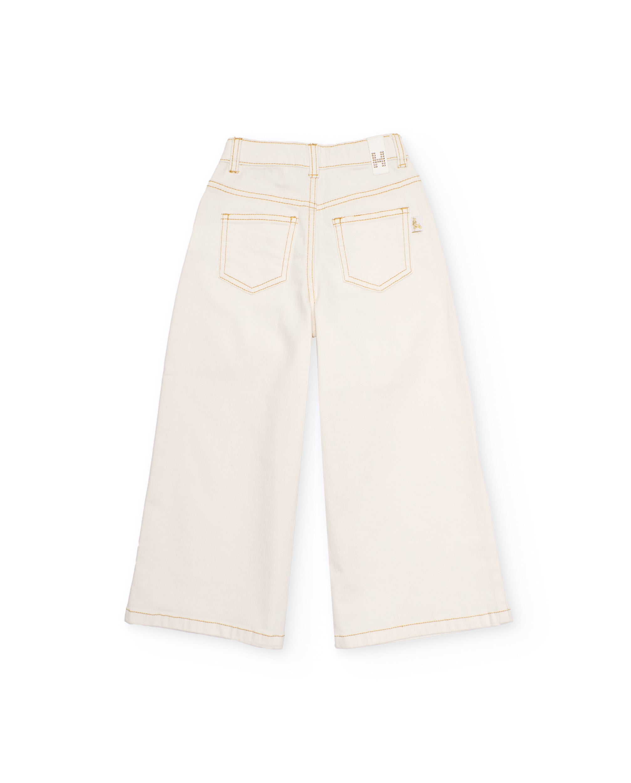 TucTuc Pantaloni jeans bambina bianco gamba larga